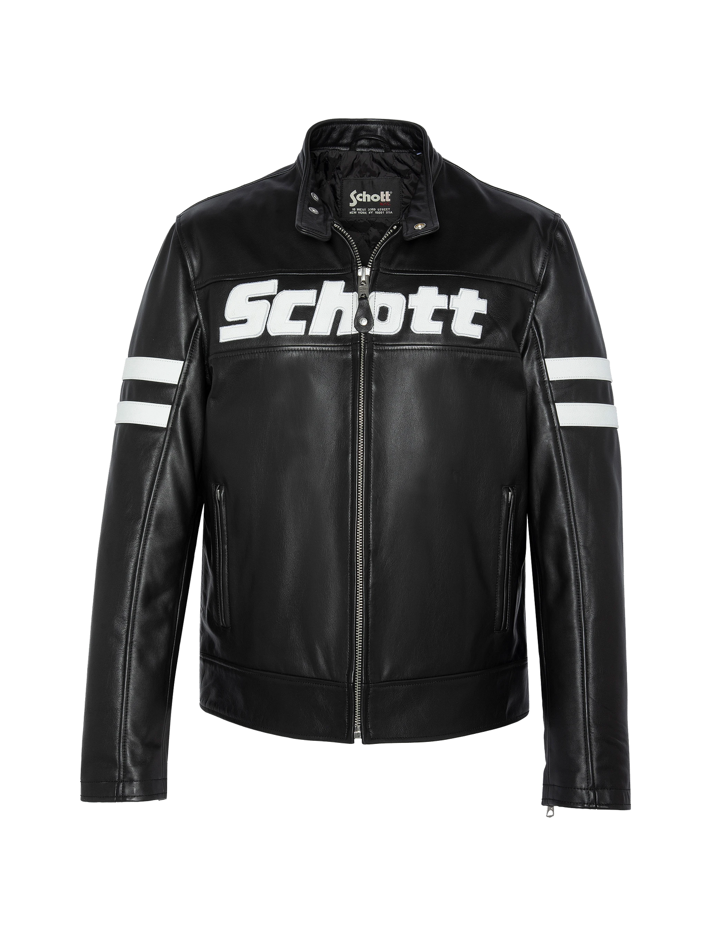 Black biker jacket, cowhide leather