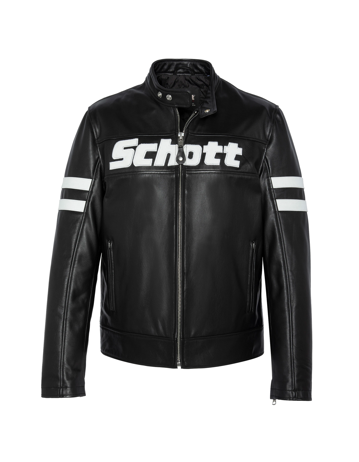 Black biker jacket, cowhide leather
