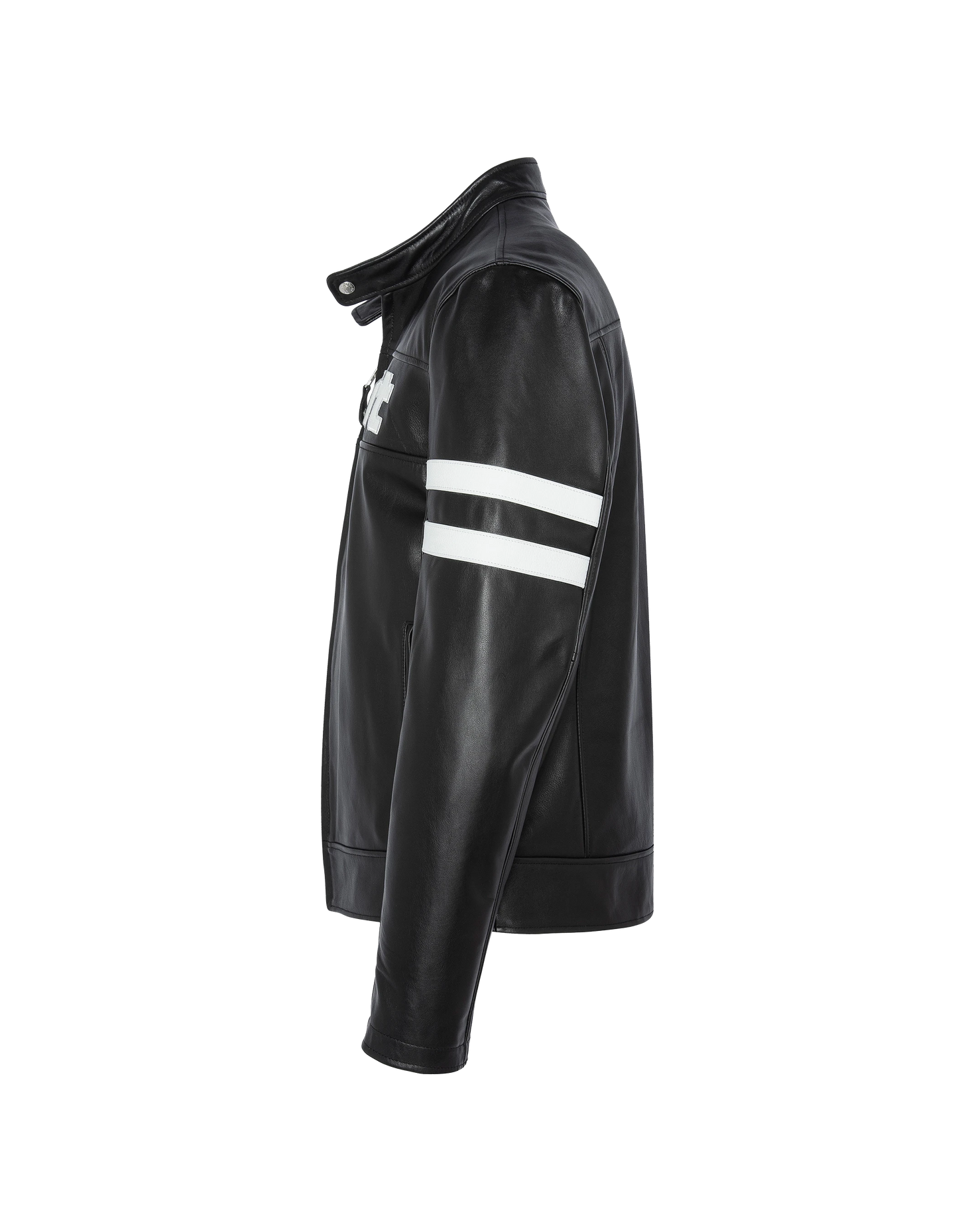 Black biker jacket, cowhide leather