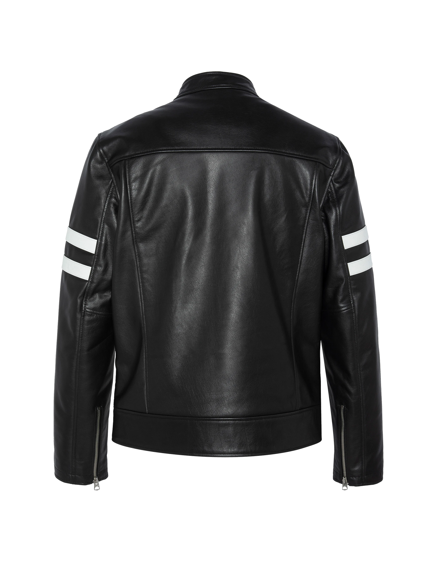 Black biker jacket, cowhide leather