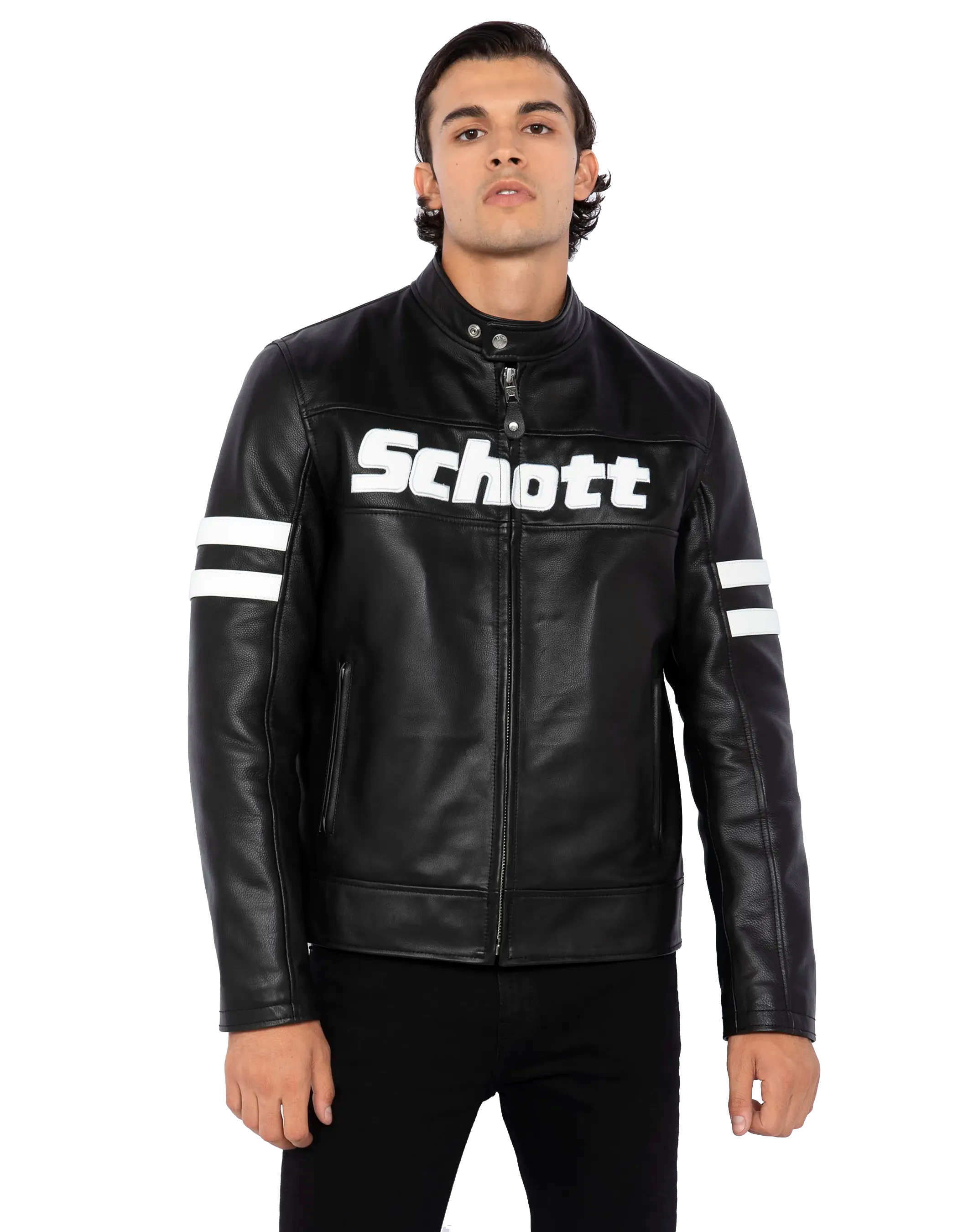 Black biker jacket, cowhide leather-4