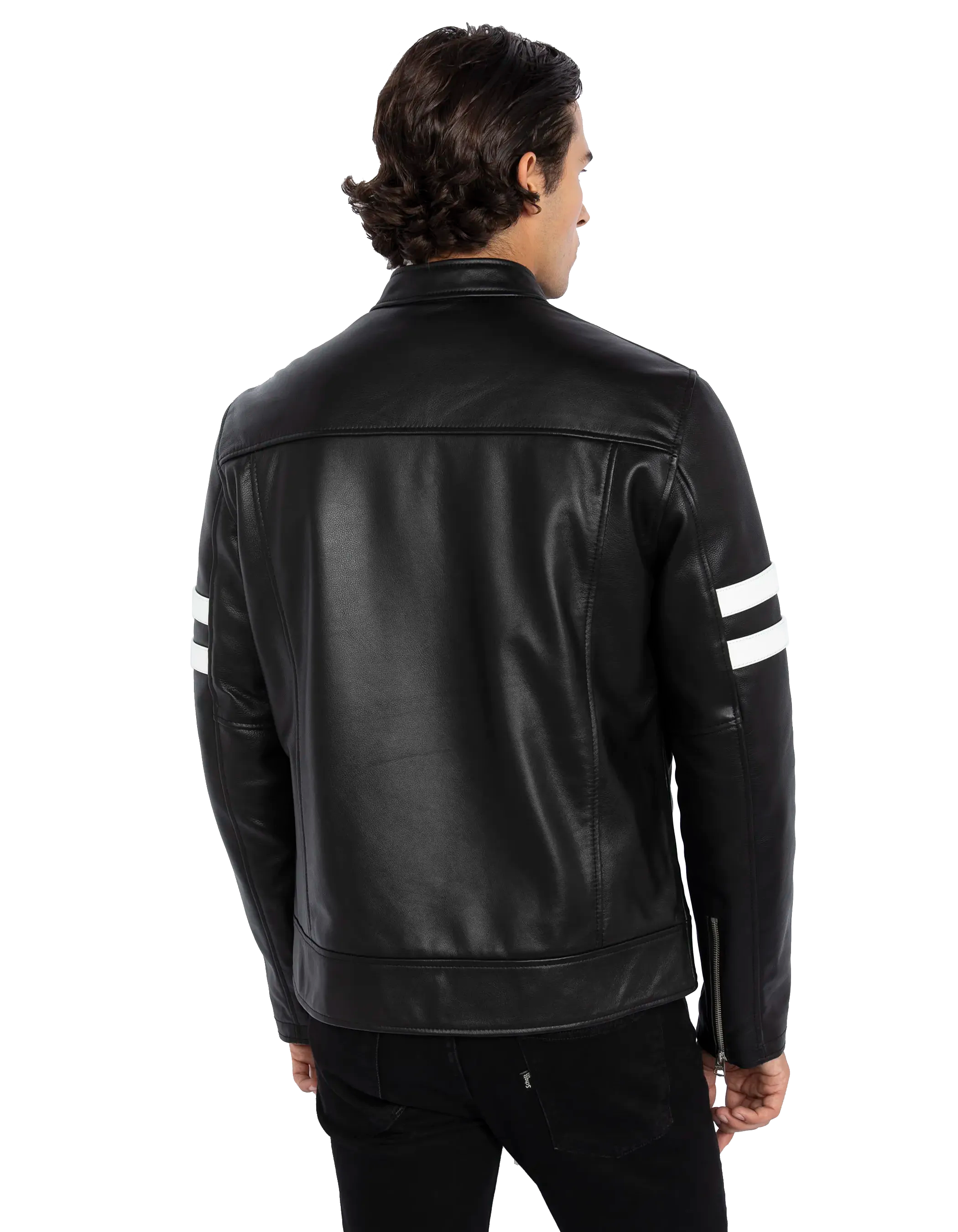 Black biker jacket, cowhide leather-6