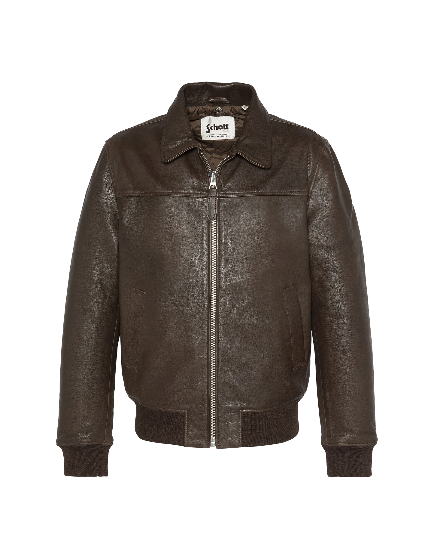 Giacca pilota marrone con pecore rimovibile, pelle di mucca