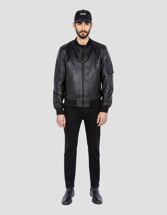 Bomber Ma -1 black, Lamb leather - Lcbomb | Schott NYC® Bomber Ma -1 black, Lamb leather - Lcbomb | Schott NYC®