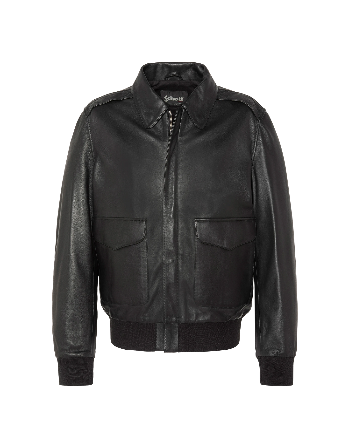 flight jacket black, lambskin leather - LCRAF | Schott NYC®