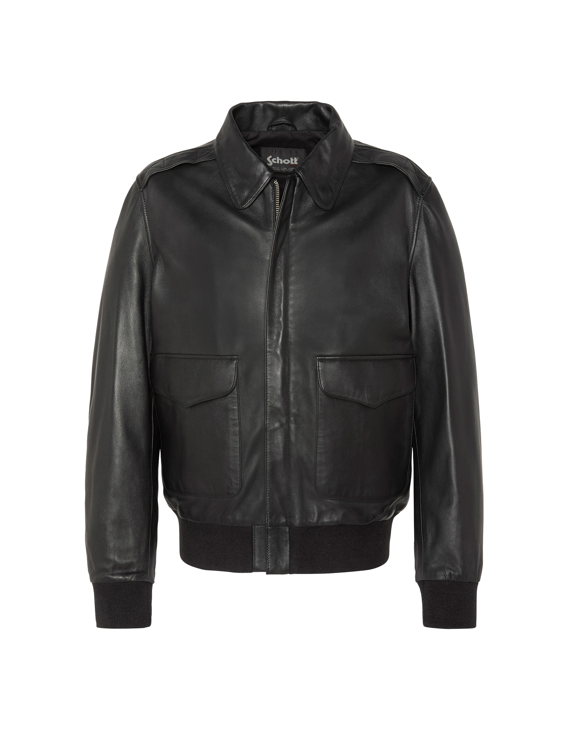 flight jacket black, lambskin leather - LCRAF | Schott NYC®