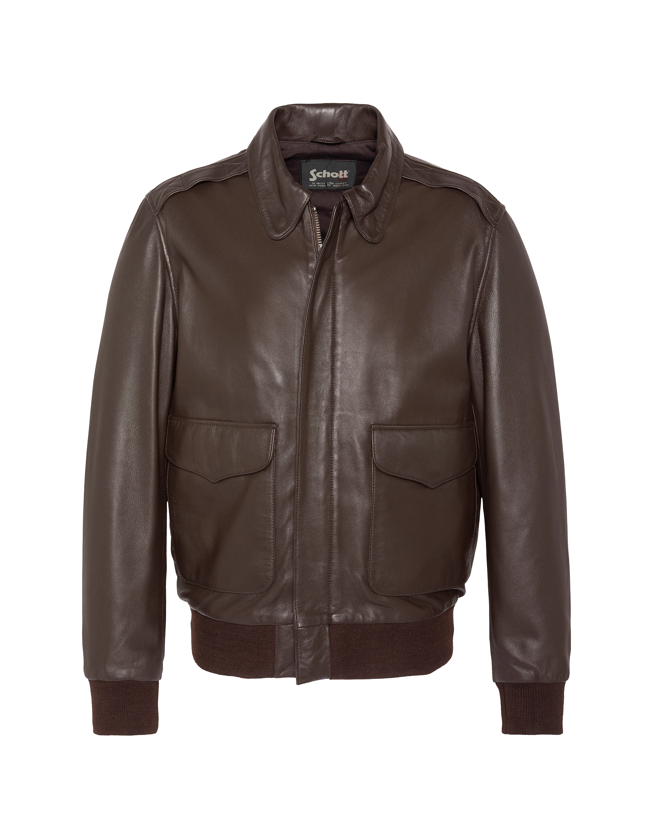 flight jacket brown, lambskin leather - LCRAF | Schott NYC®