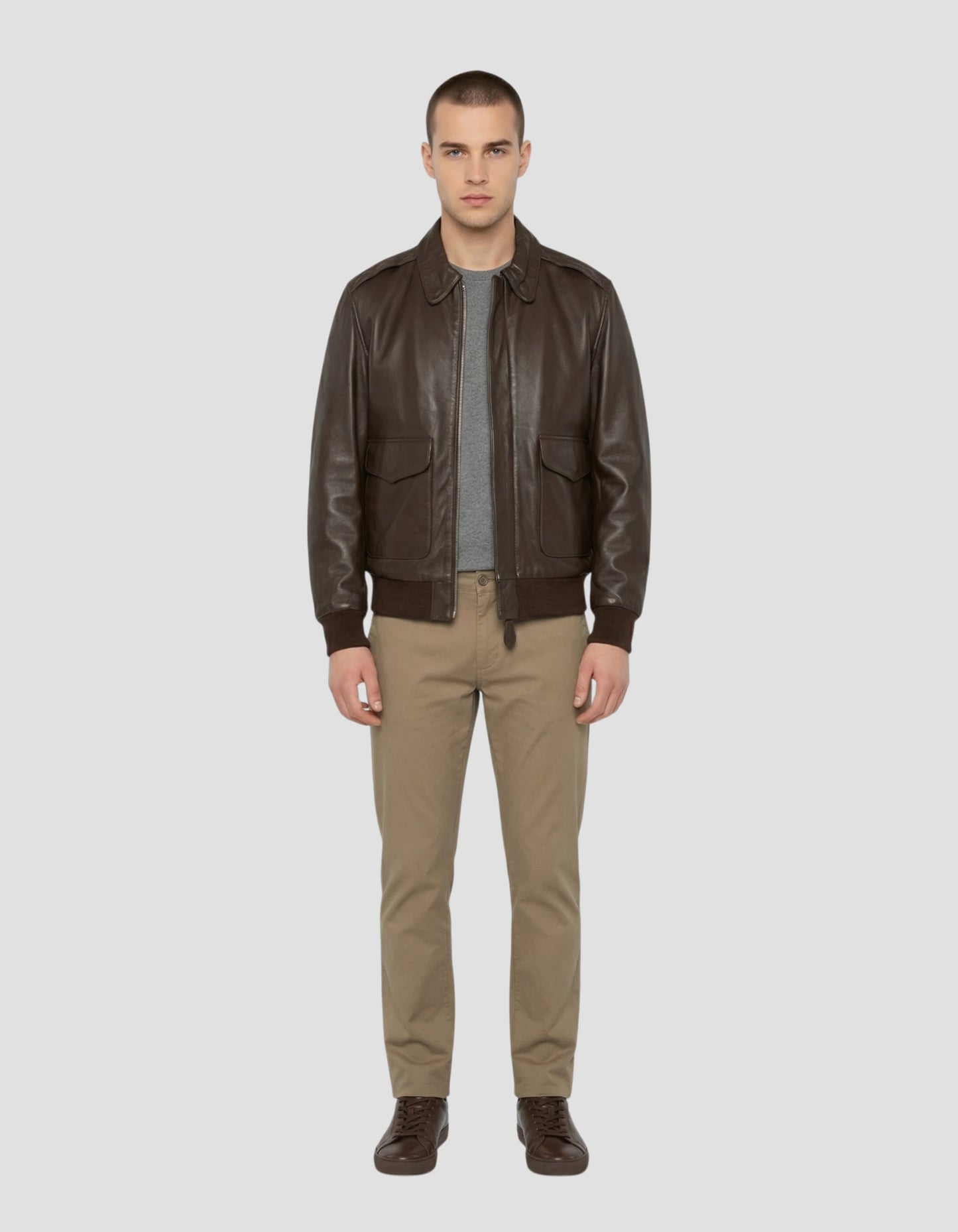 flight jacket brown, lambskin leather