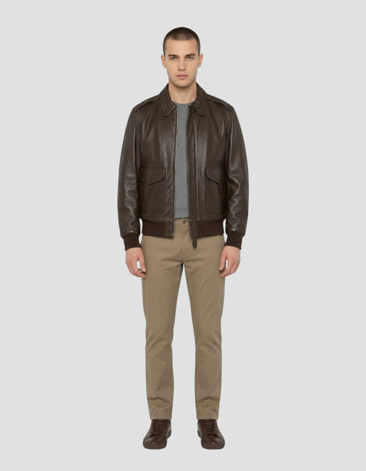 flight jacket black, lambskin leather - LCRAF | Schott NYC®