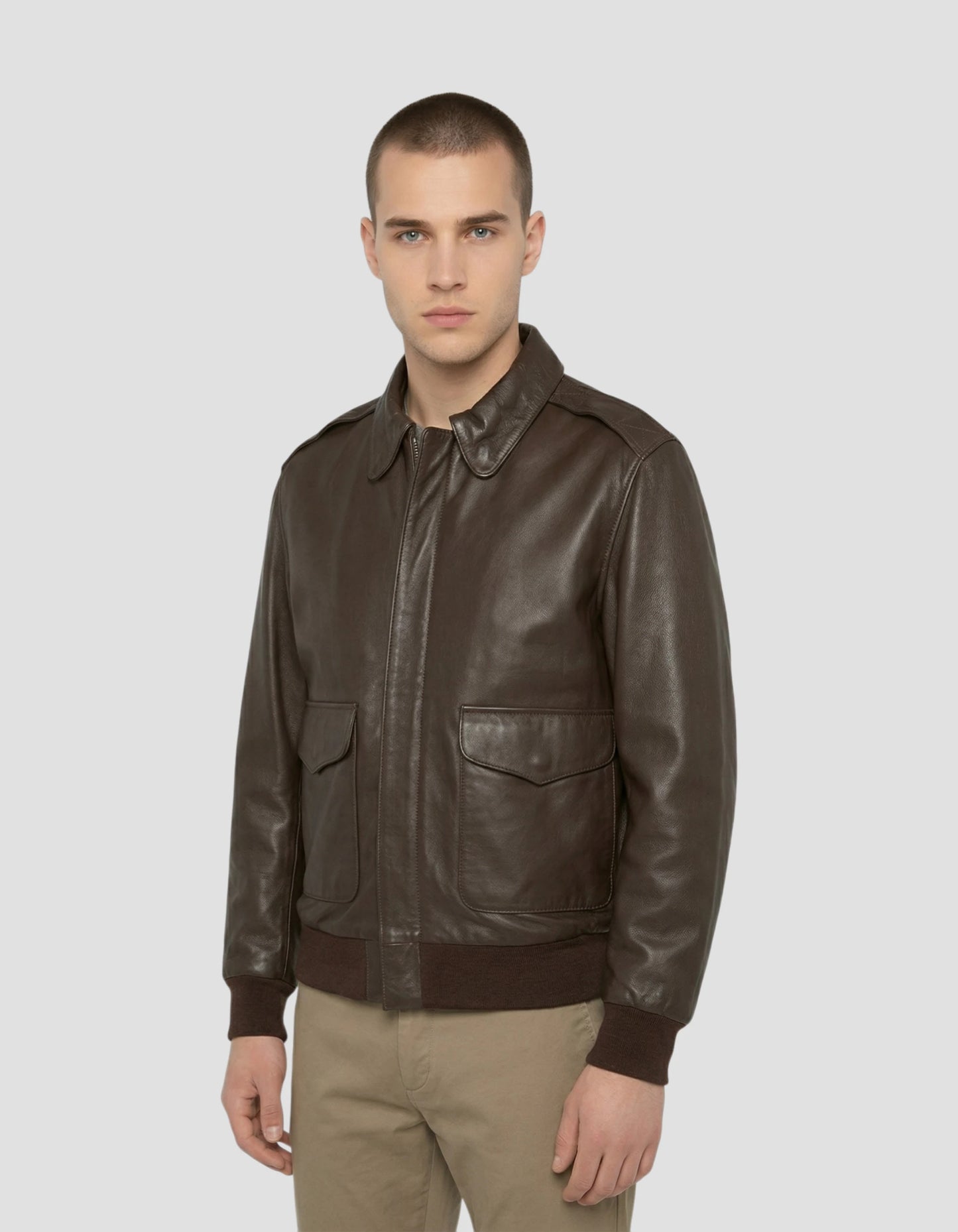flight jacket brown, lambskin leather