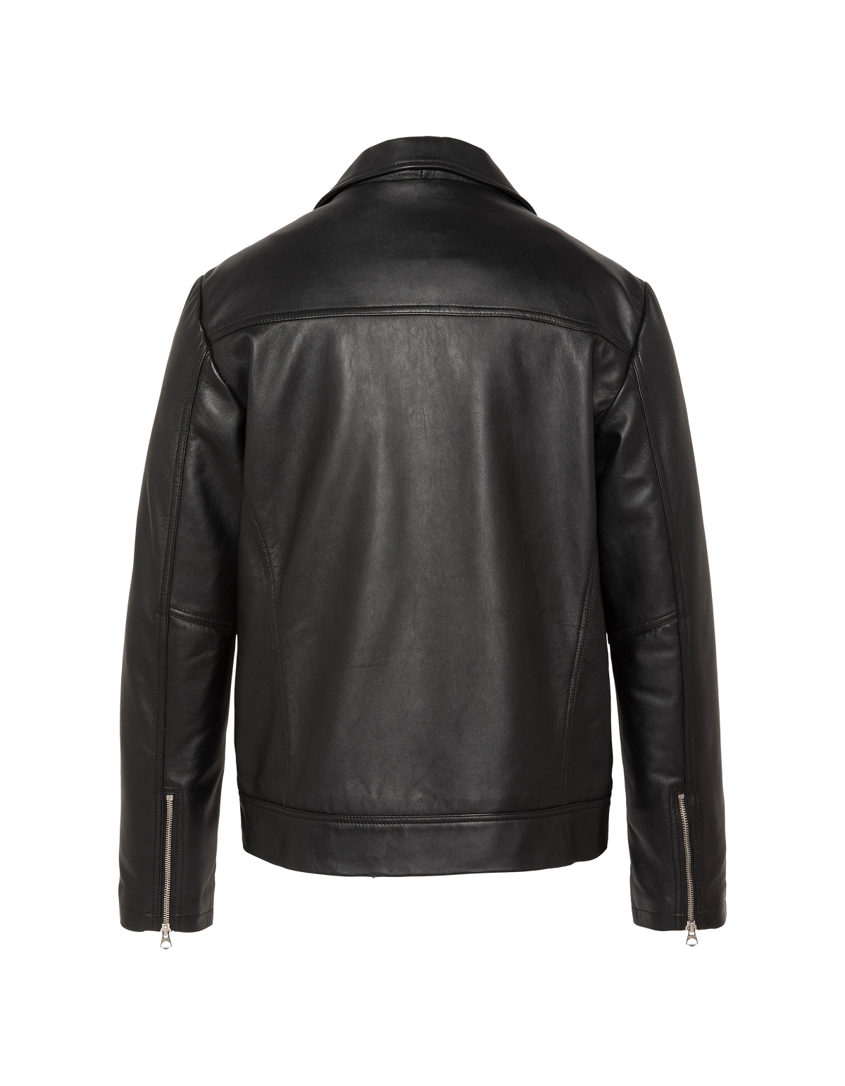 Blouson casual noir, cuir d'agneau-6