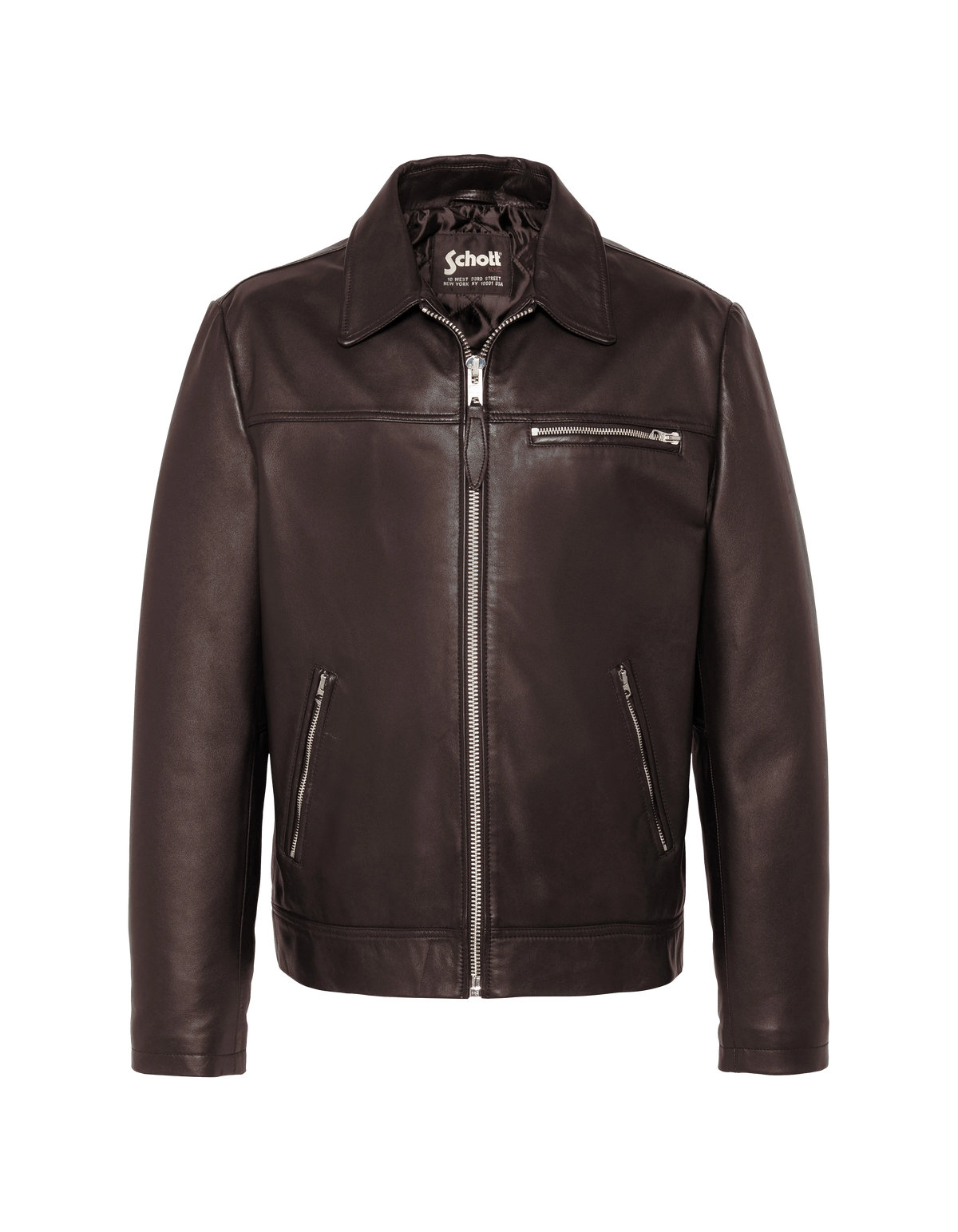 Blouson casual marron, cuir d'agneau-2