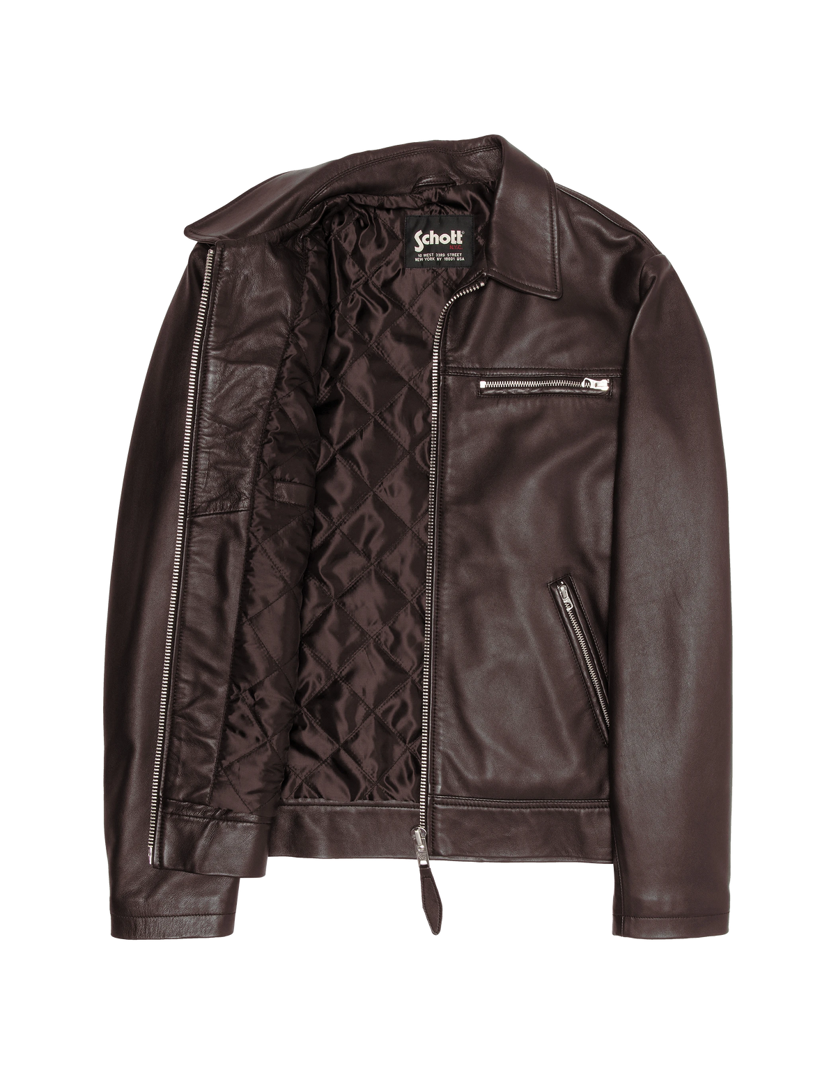 Blouson casual marron, cuir d'agneau-5