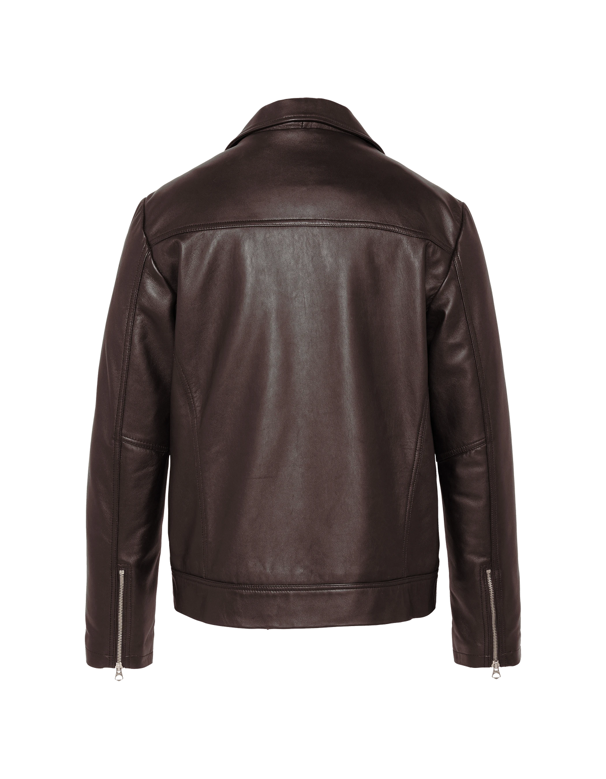 Blouson casual marron, cuir d'agneau-6