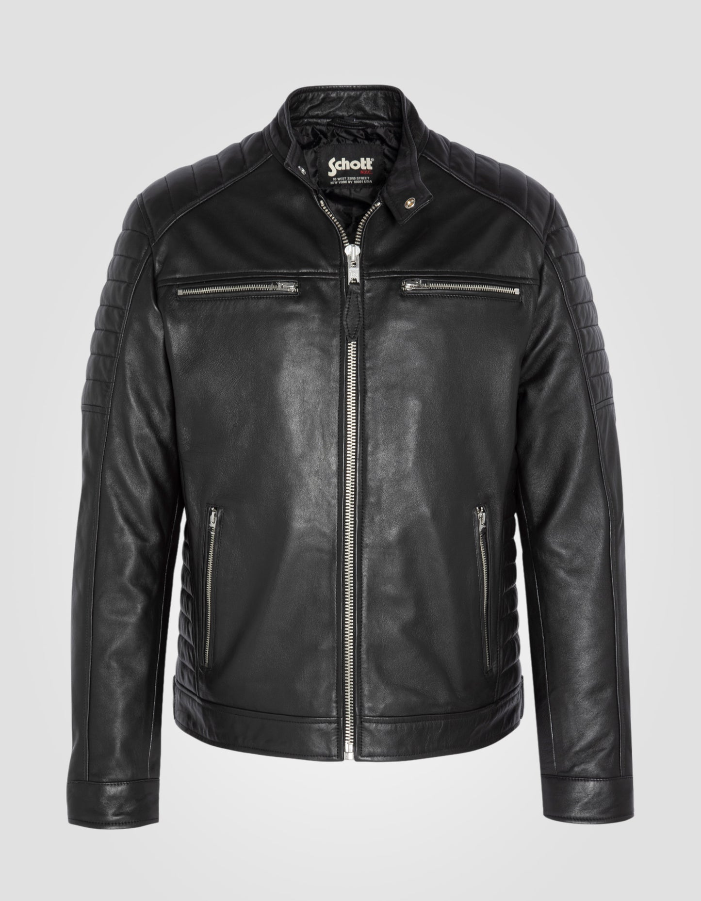Blouson motard, cuir d'agneau