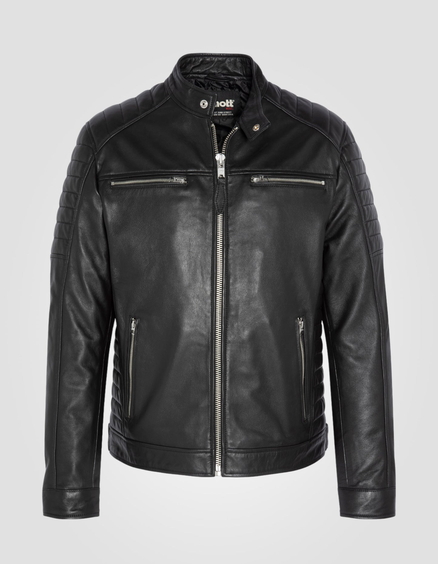 Blouson motard, cuir d'agneau