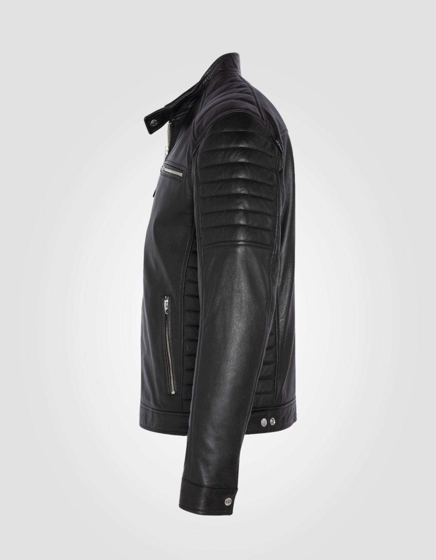 Blouson motard, cuir d'agneau