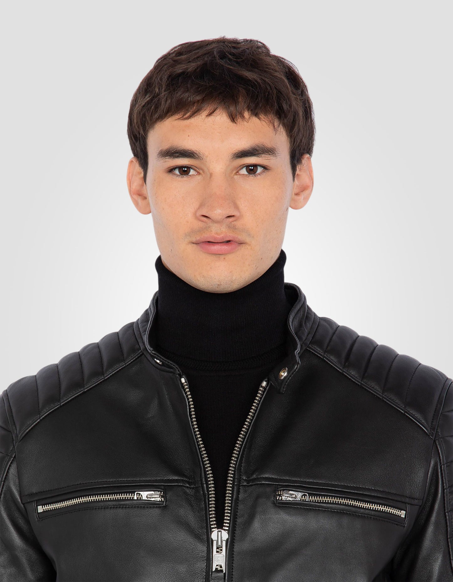 Blouson motard, cuir d'agneau