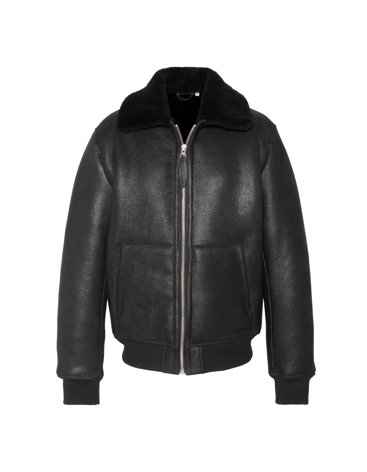 Blouson urban noir, mouton double face-2
