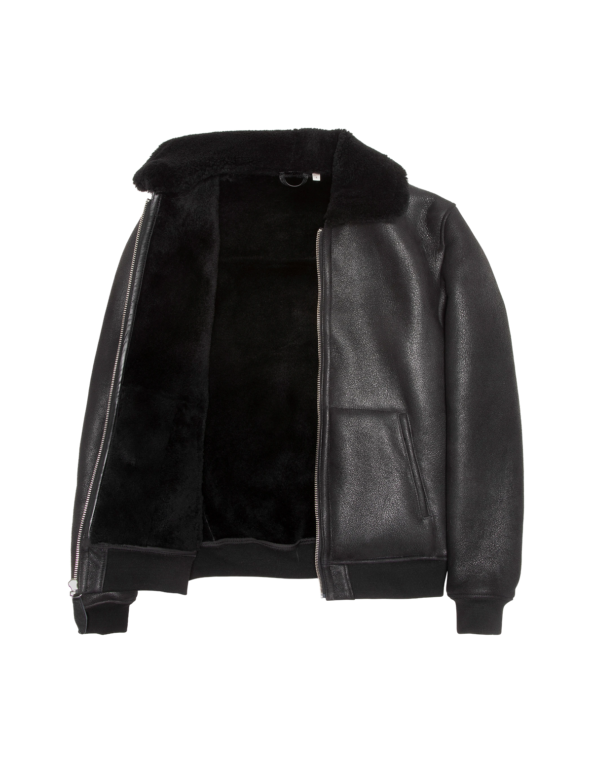 Blouson urban noir, mouton double face