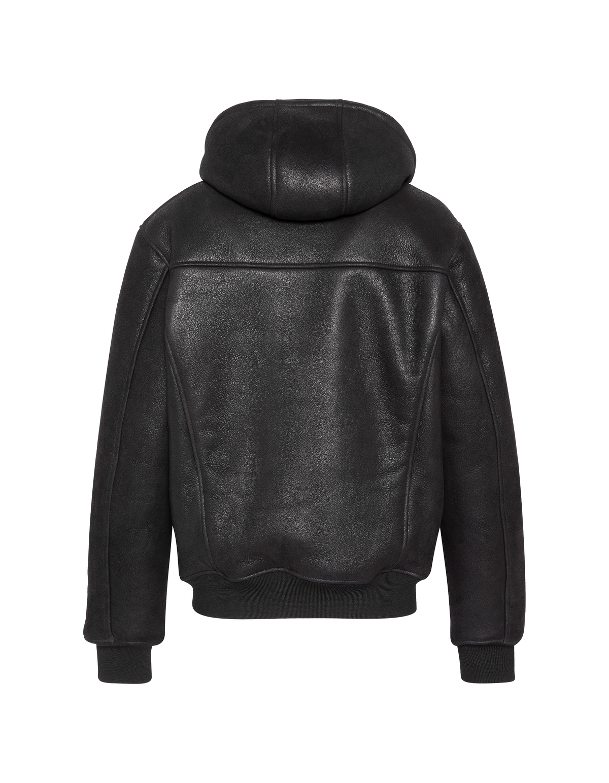Blouson urban à capuche noir, mouton double face-9