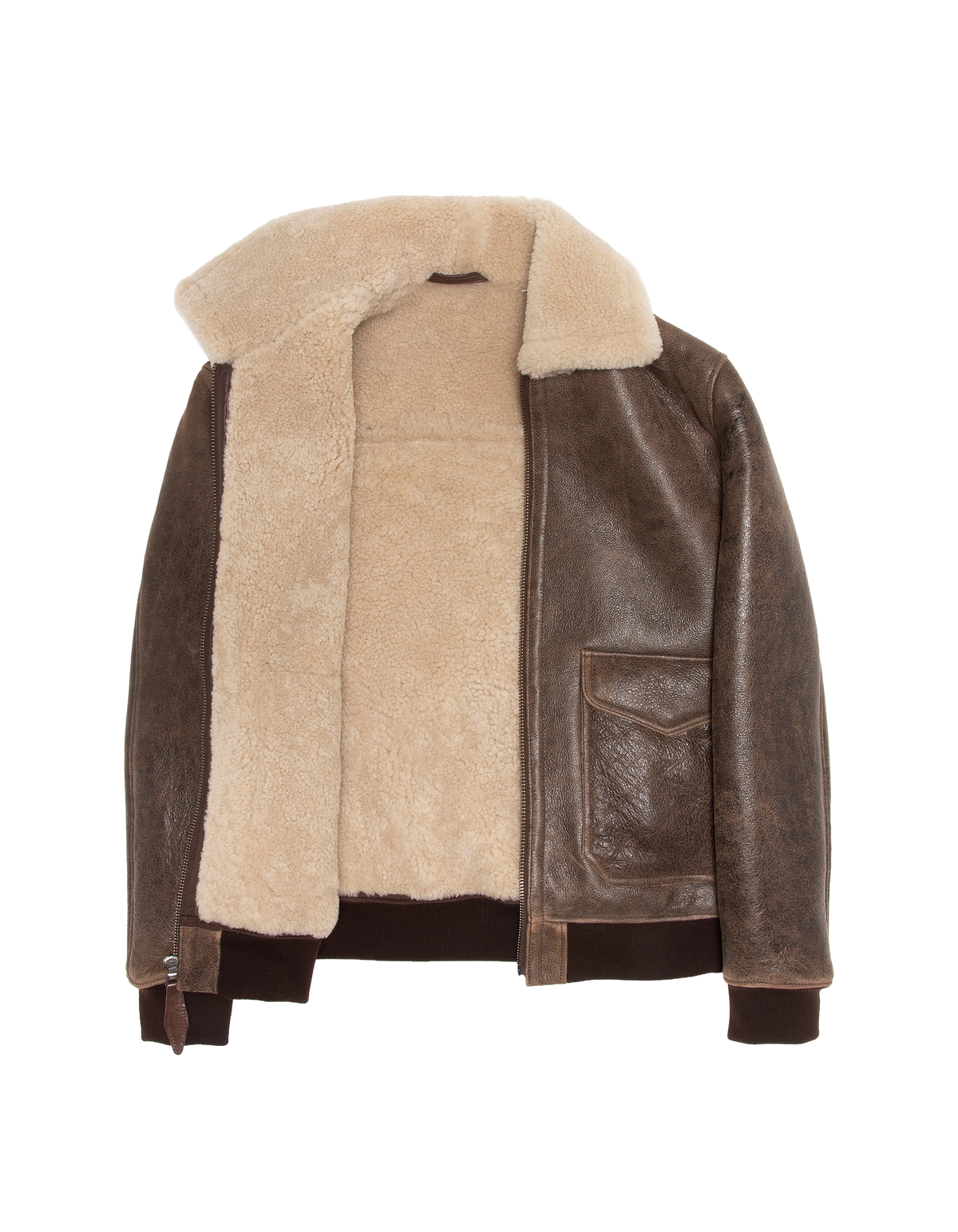 flight jacket brown, double face sheepskin