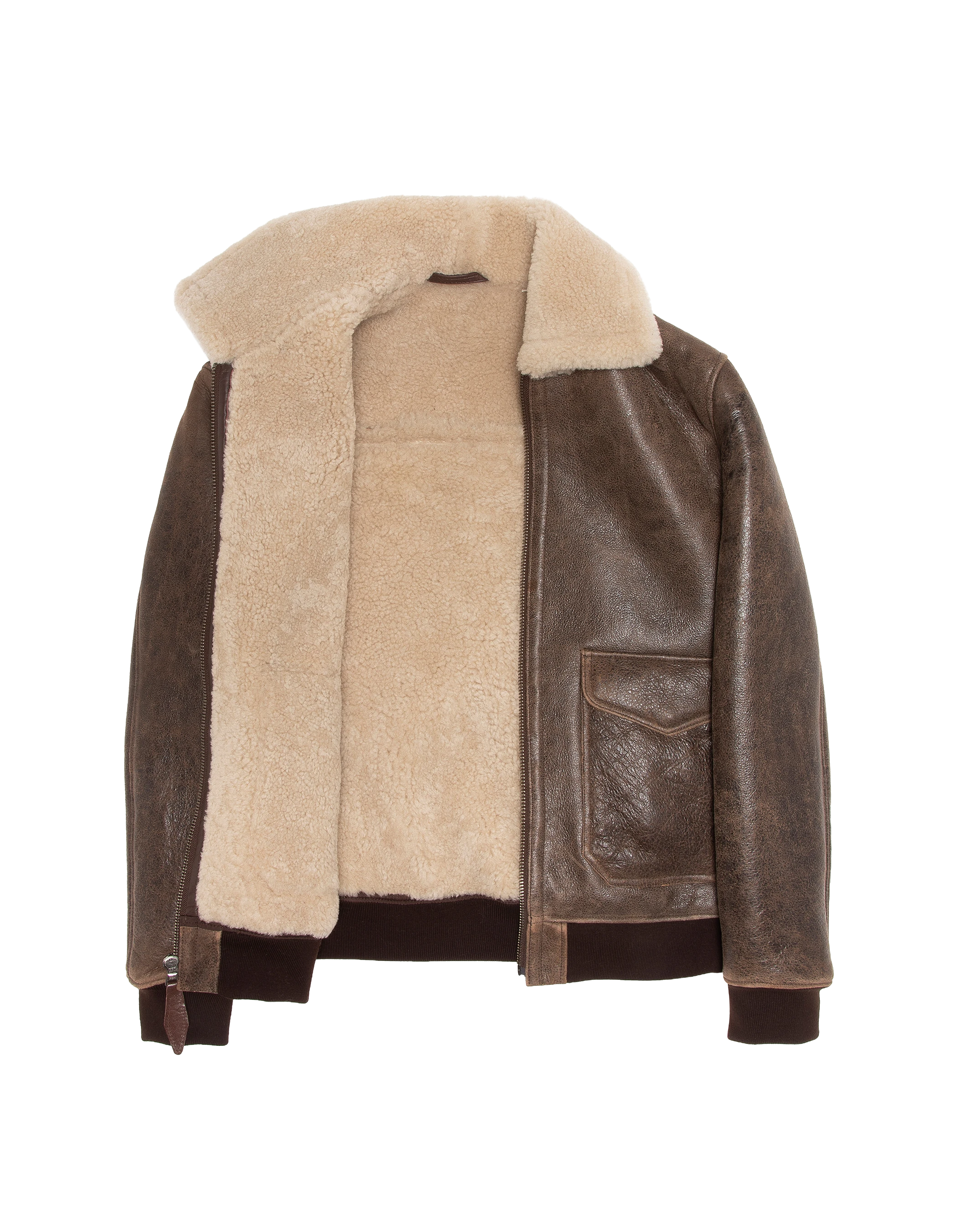 flight jacket brown, double face sheepskin-7