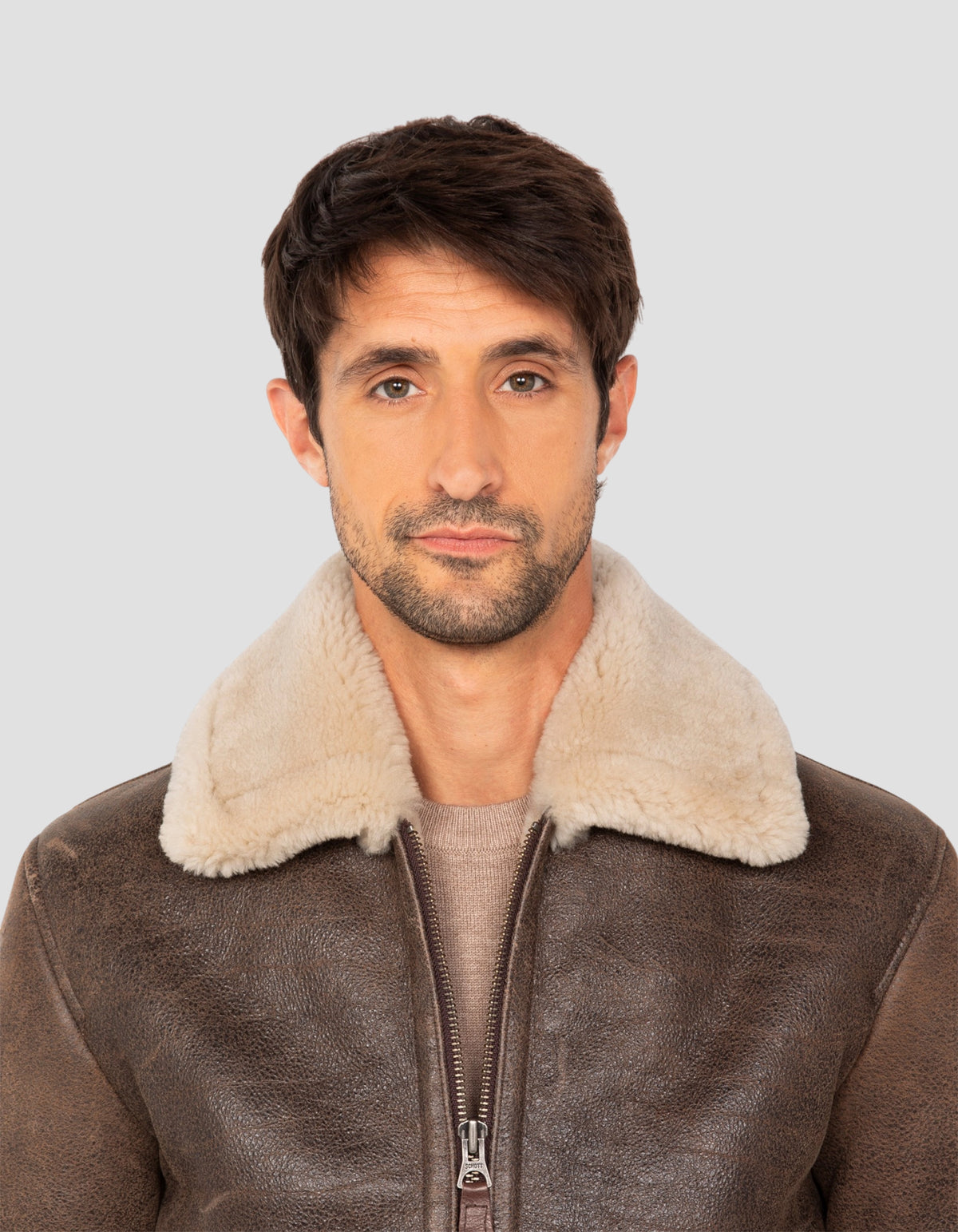 flight jacket brown, double face sheepskin