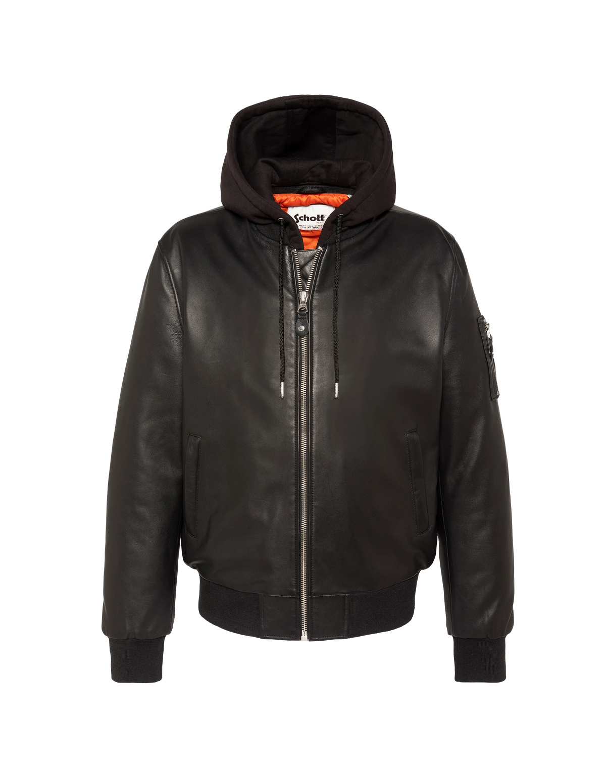 Black bomber jacket type MA-1, lambskin leather