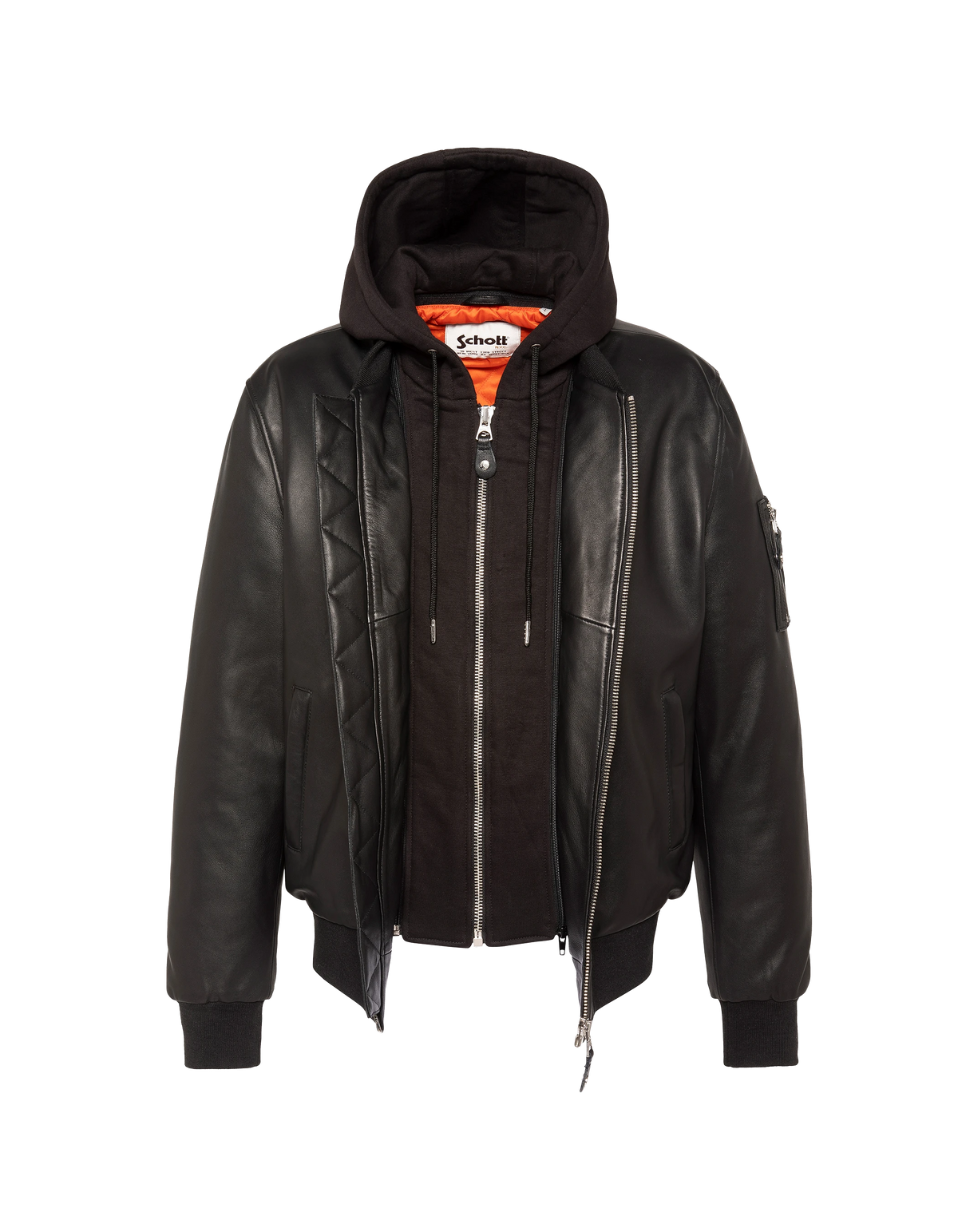 Black bomber jacket type MA-1, lambskin leather-8