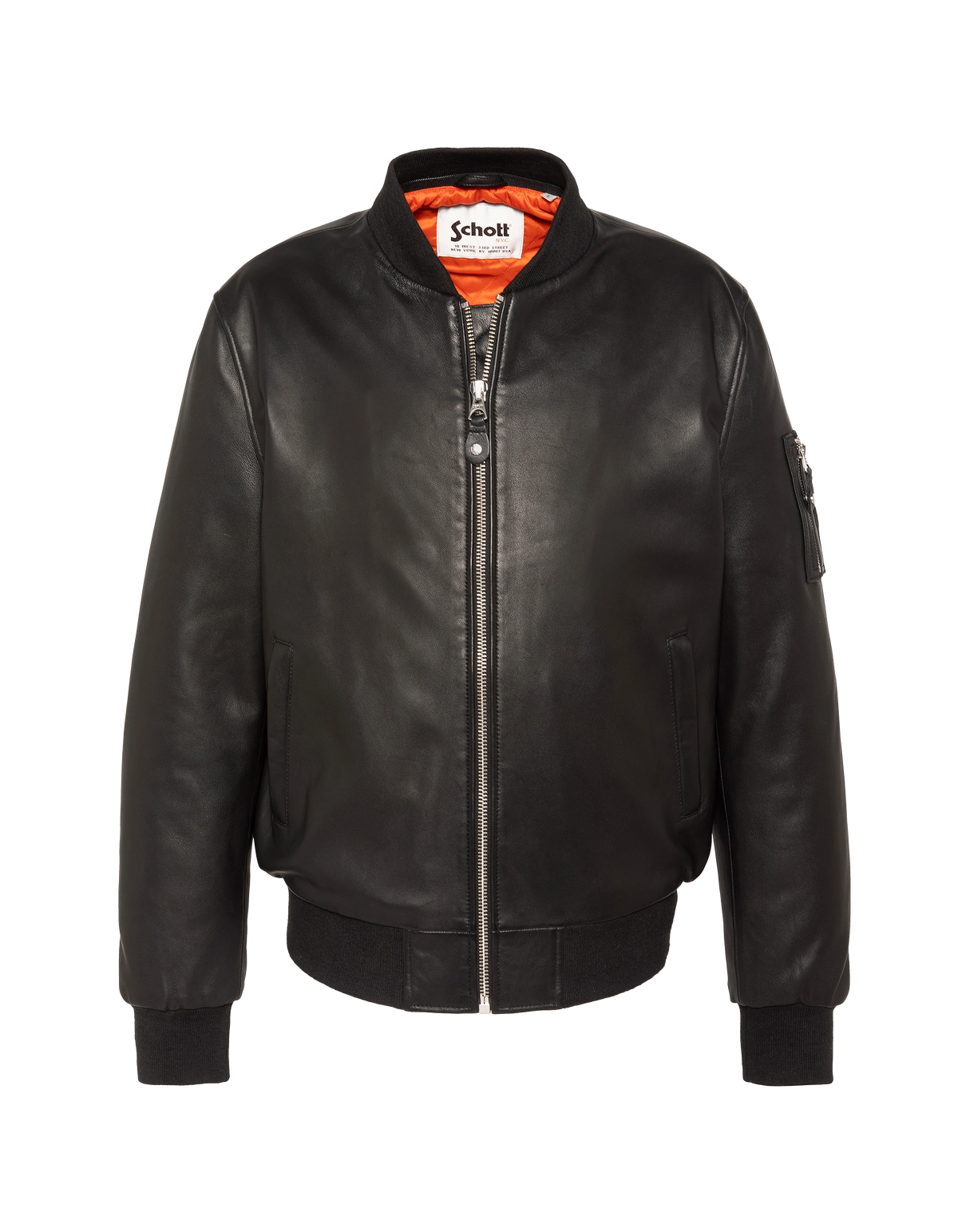 Black bomber jacket type MA-1, lambskin leather-9