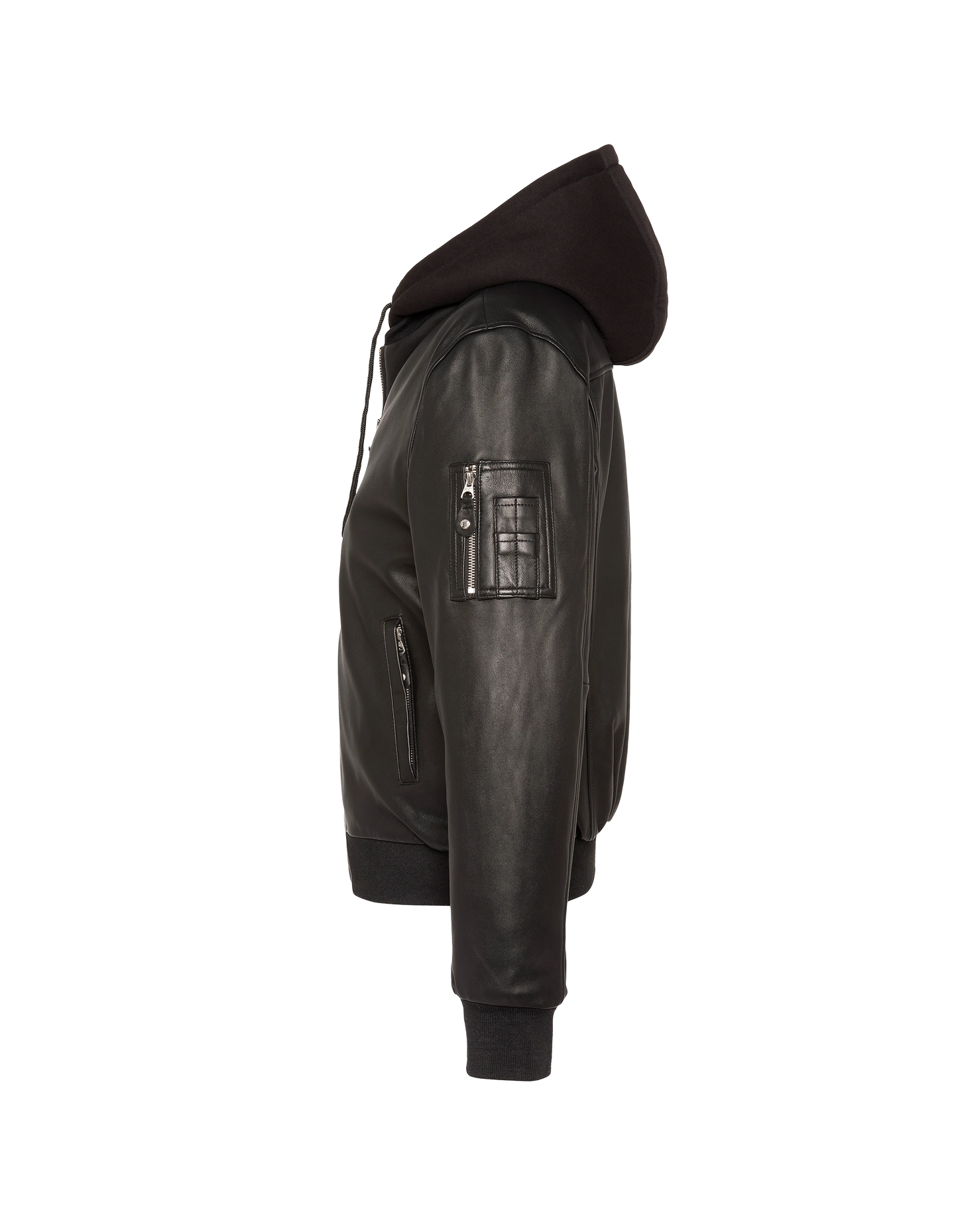 Black bomber jacket type MA-1, lambskin leather