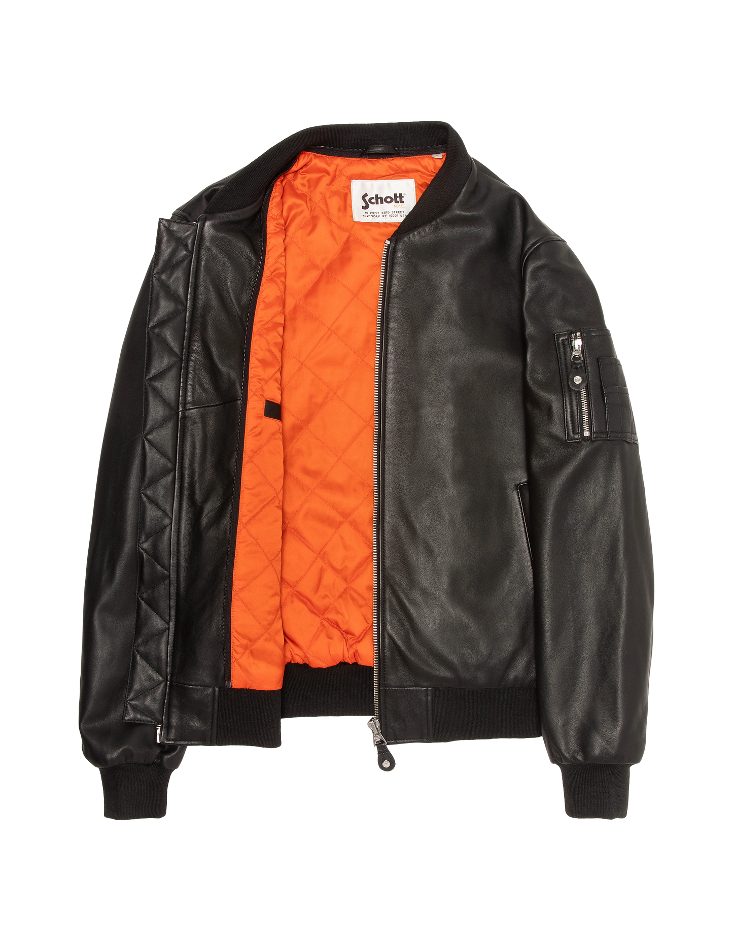 Black bomber jacket type MA-1, lambskin leather
