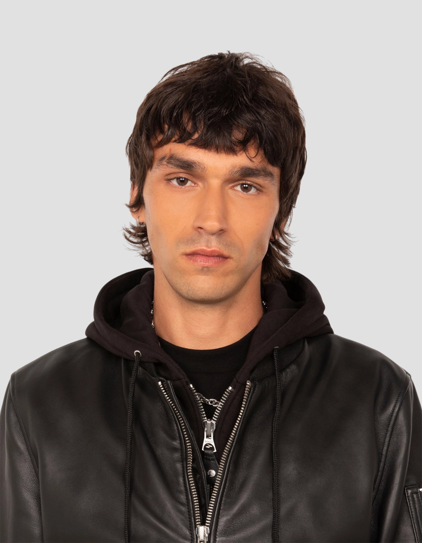 Black bomber jacket type MA-1, lambskin leather