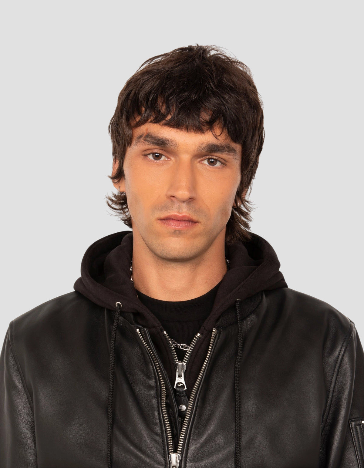 Black bomber jacket type MA-1, lambskin leather-6