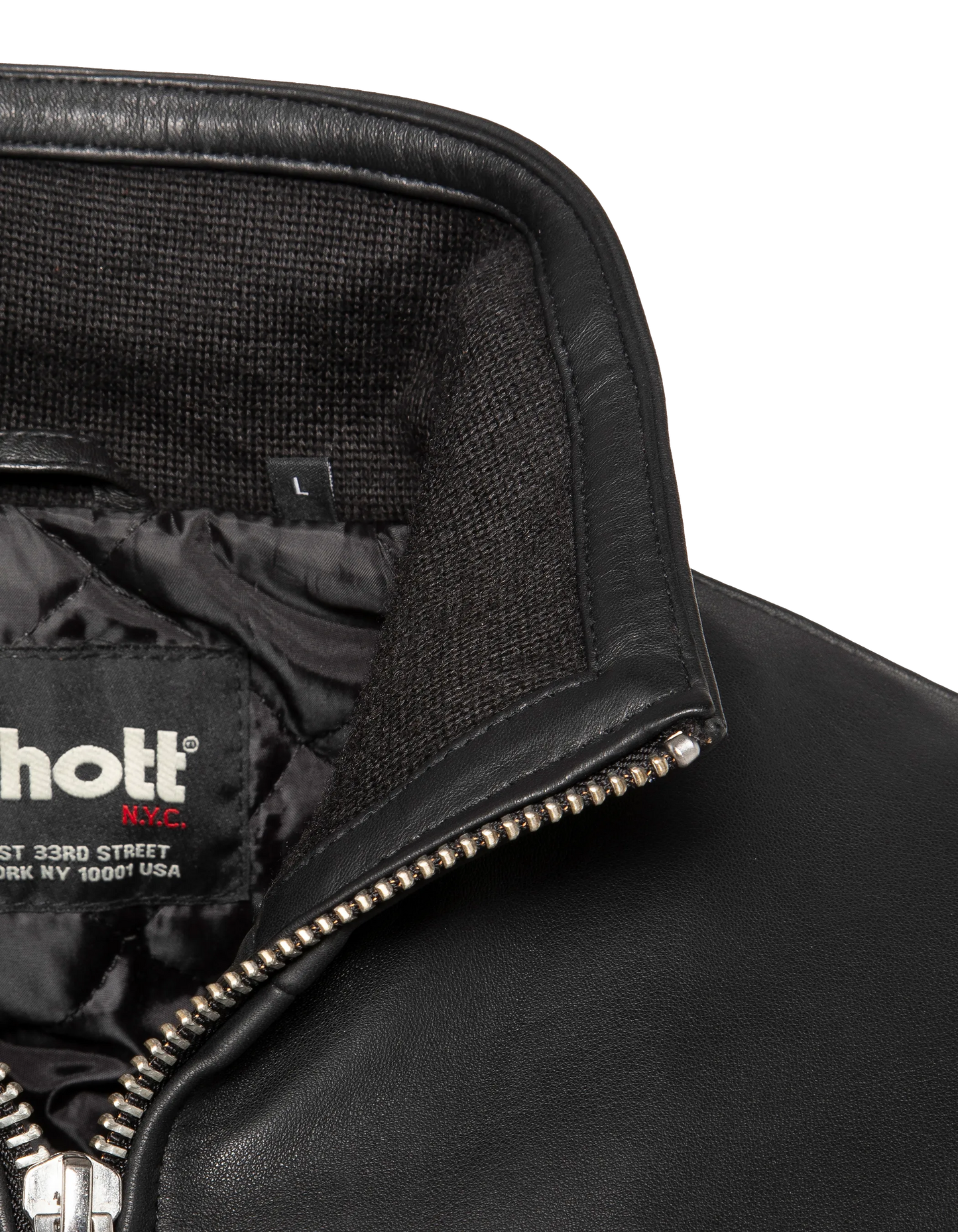 Black jacket stand-up collar, lambskin leather