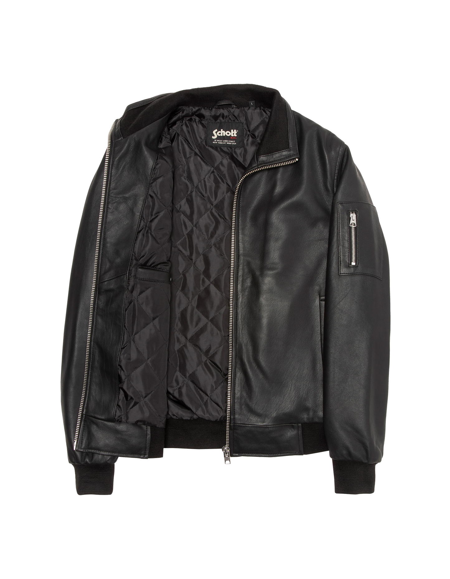 Black jacket stand-up collar, lambskin leather