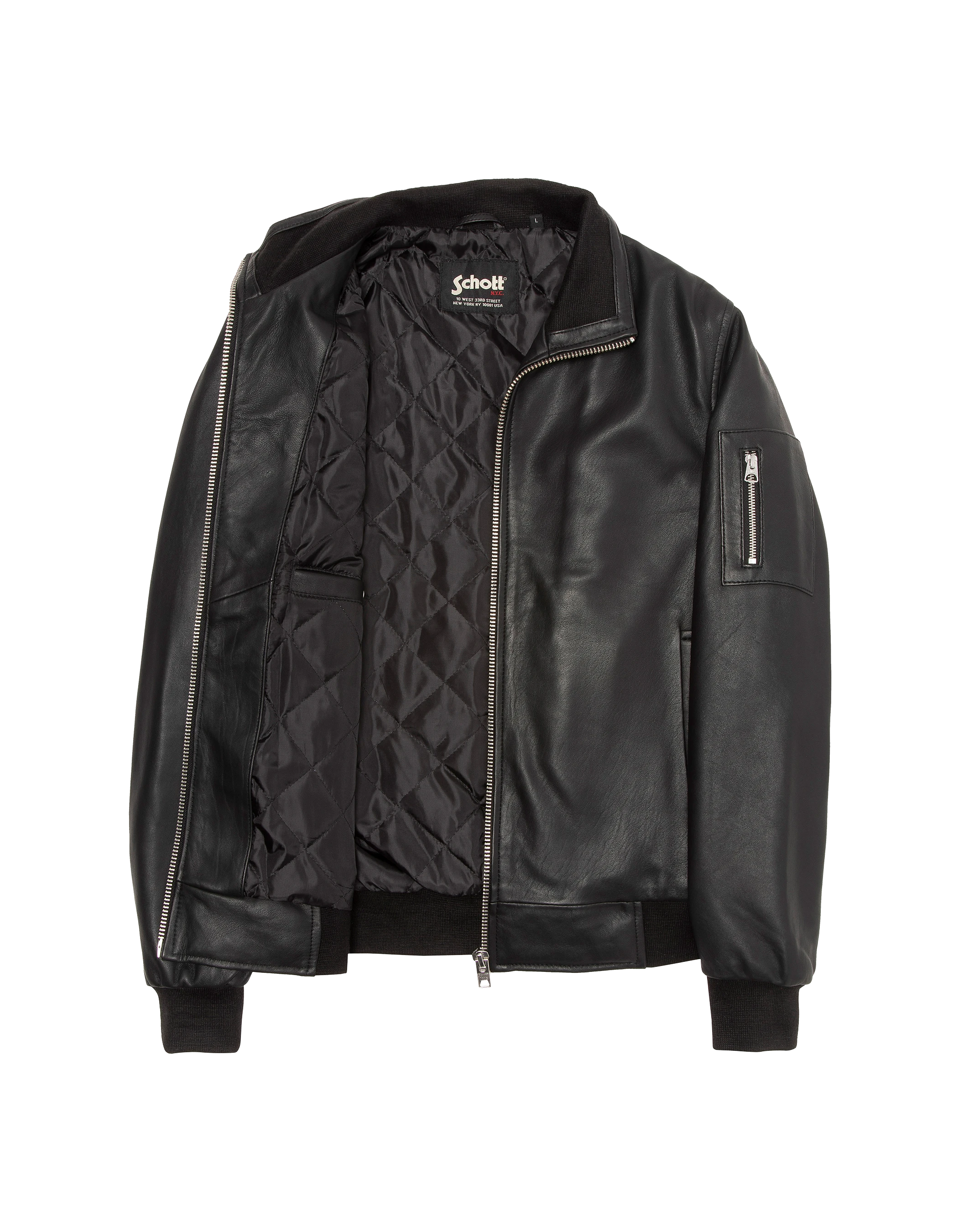 Black jacket stand-up collar, lambskin leather-8
