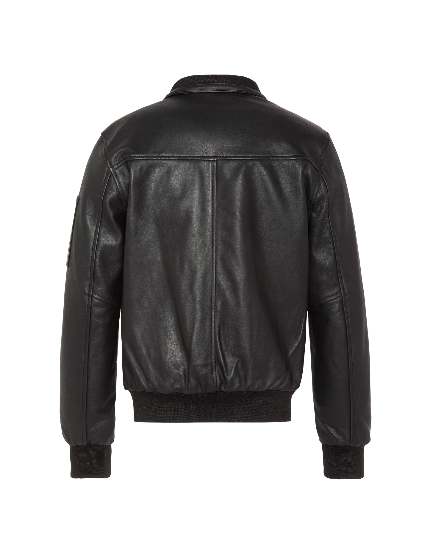 Black jacket stand-up collar, lambskin leather