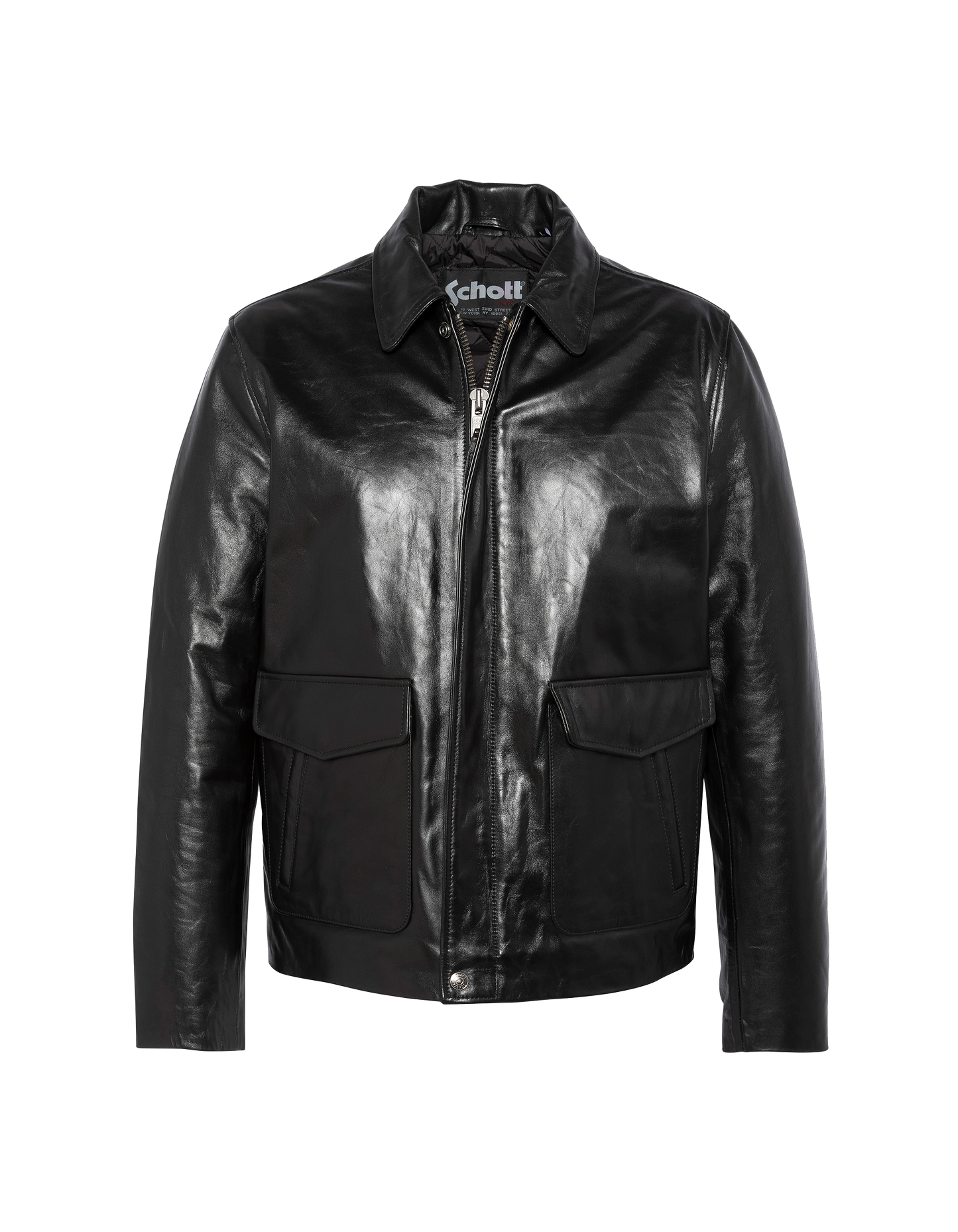 Chaqueta negra retro, cuero de cuero de vaca
