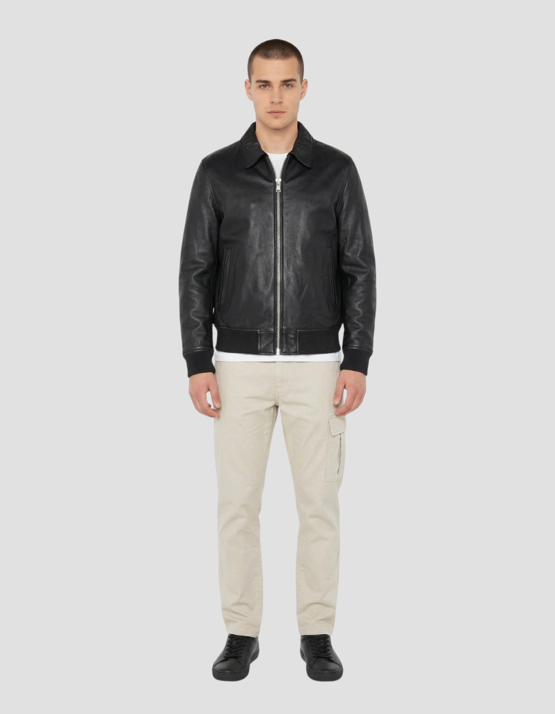 Black casual jacket, lamb leather - lcstricke | Schott NYC®