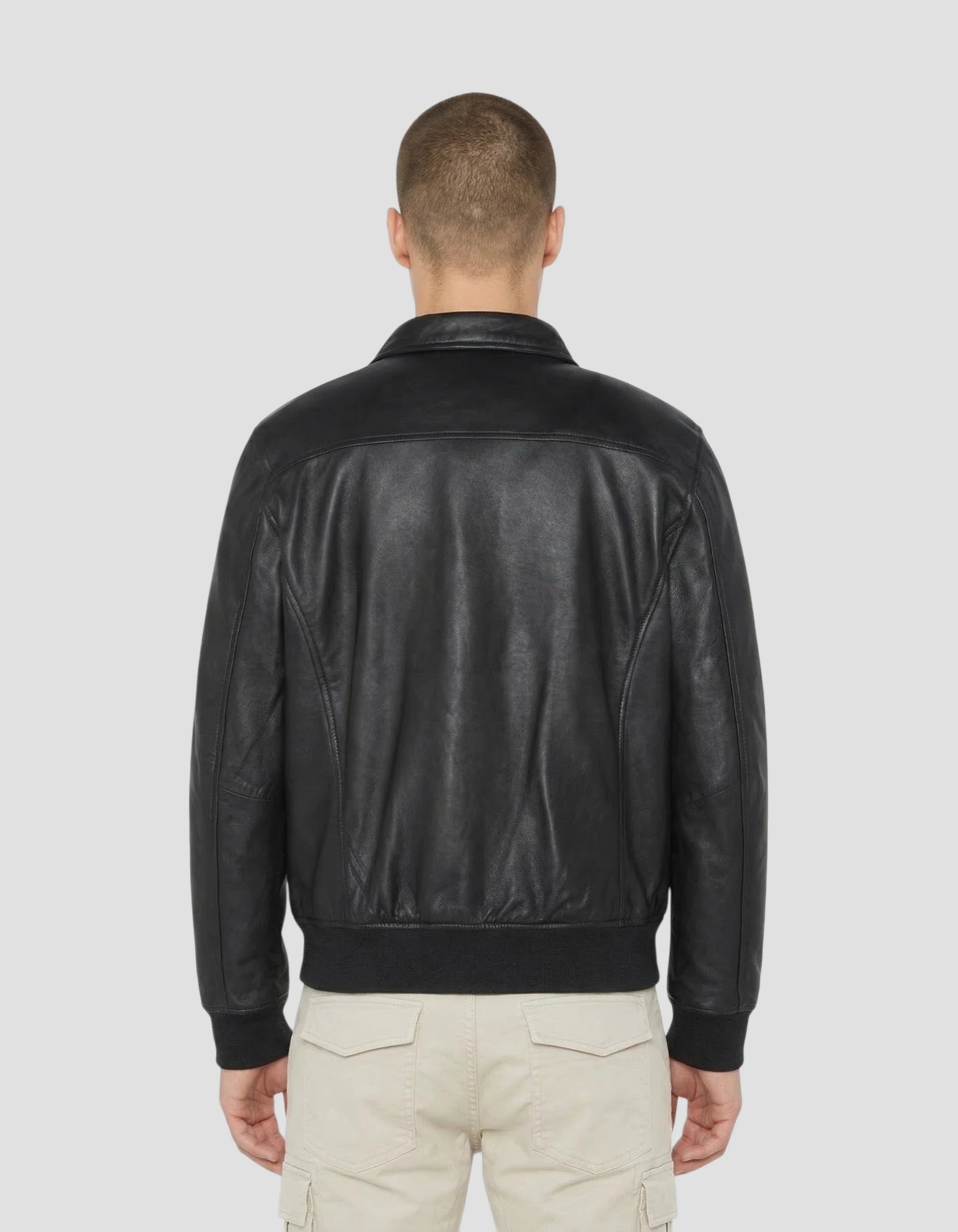 Black casual jacket, lamb leather-4