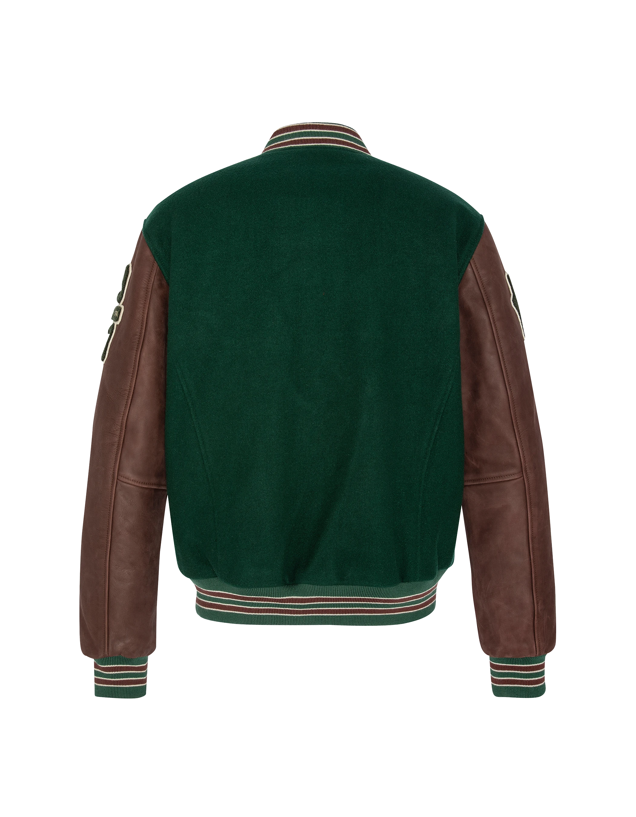 Green teddy jacket and cordovan, cowhide leather-2