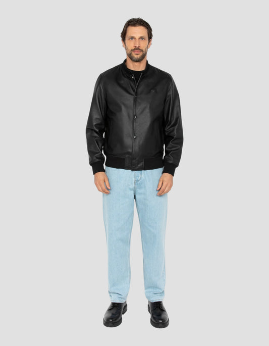 Ganz schwarze Teddyjacke, Lammfell