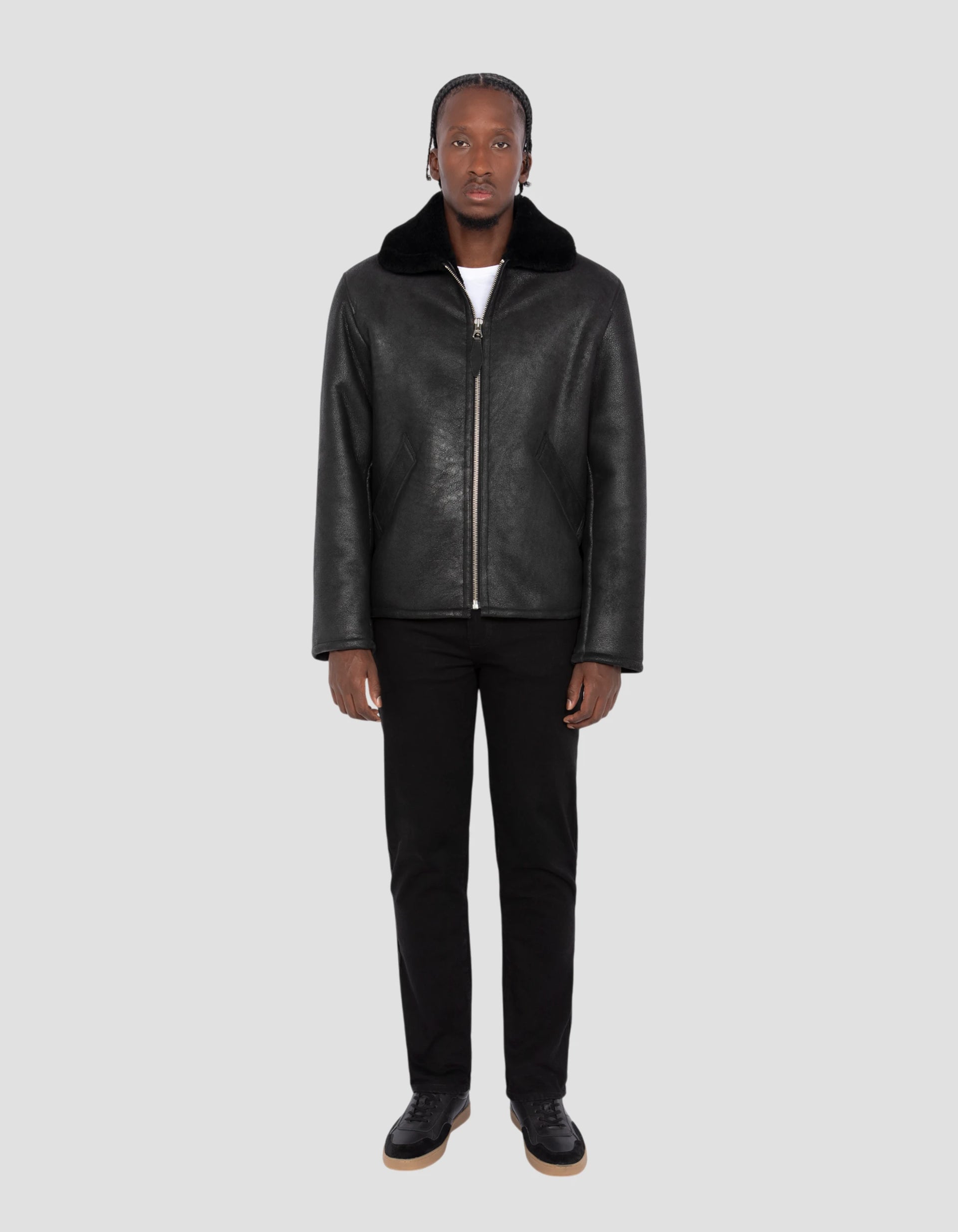 Black casual jacket, sheep leather - lcurbansheep | Schott NYC®