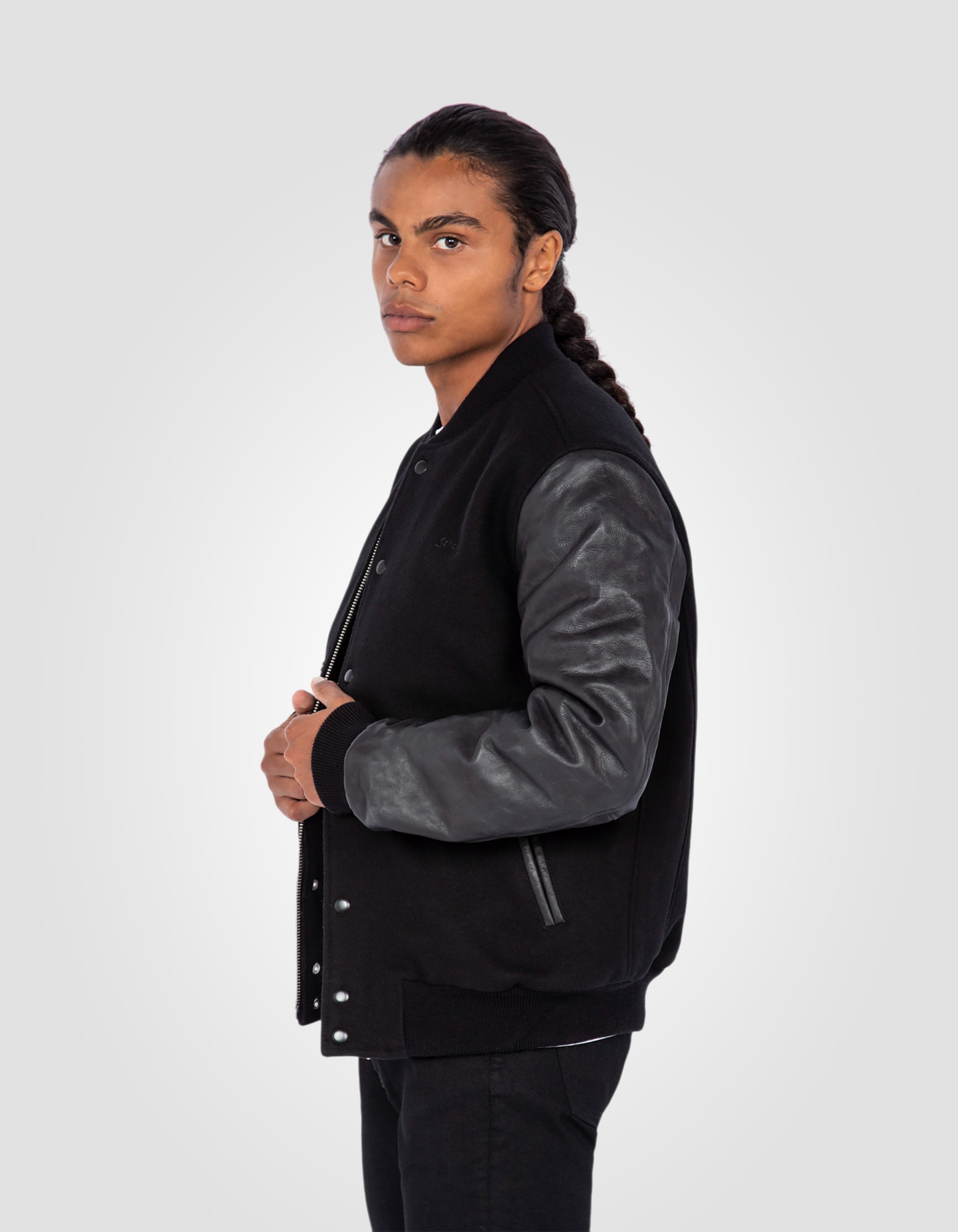 Blouson teddy full black, cuir de vachette LCUSA Schott NYC®