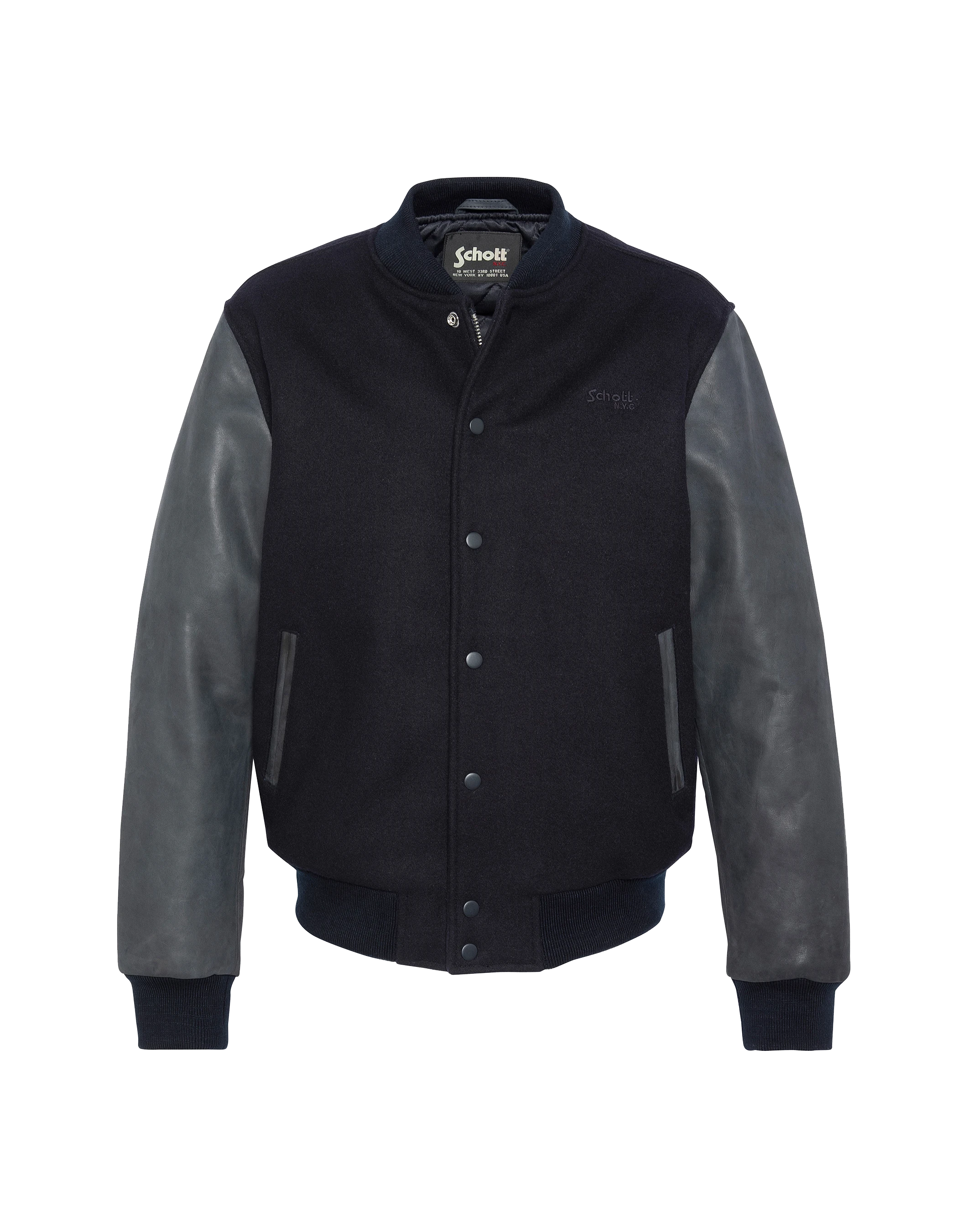 Marineblaue Teddyjacke, Kuhlädenleder-2