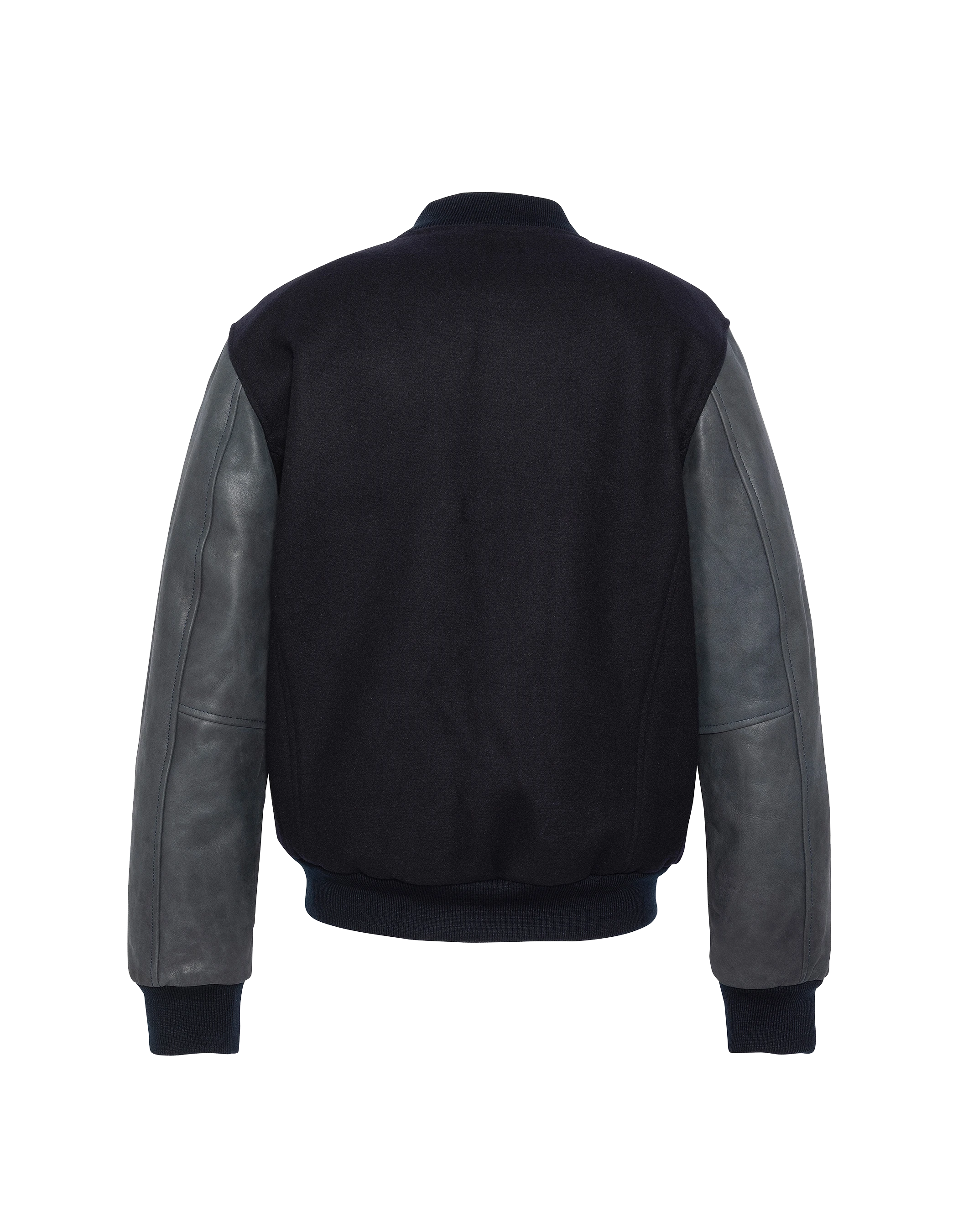 Marineblaue Teddyjacke, Kuhlädenleder-7