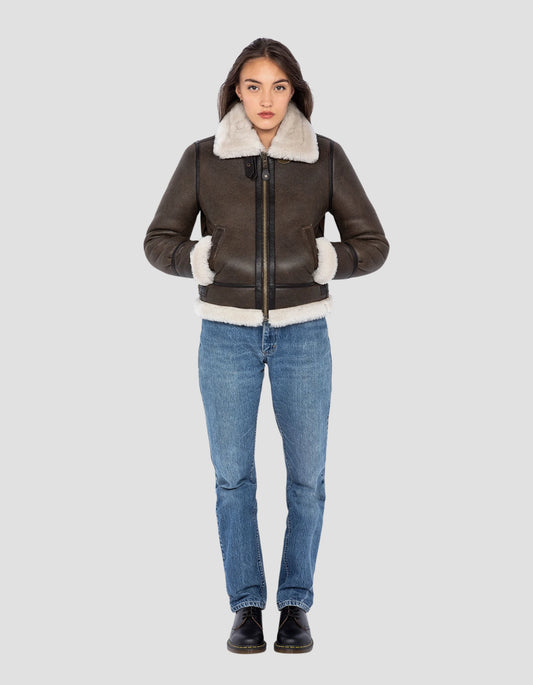 Bombardier B-3 dark brown, sheep leather
