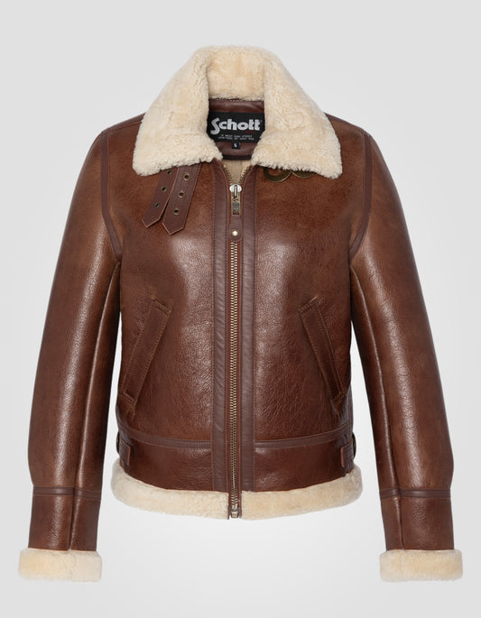 Chaqueta Moka Bombardier B-3, cuero de oveja, gran tamaño